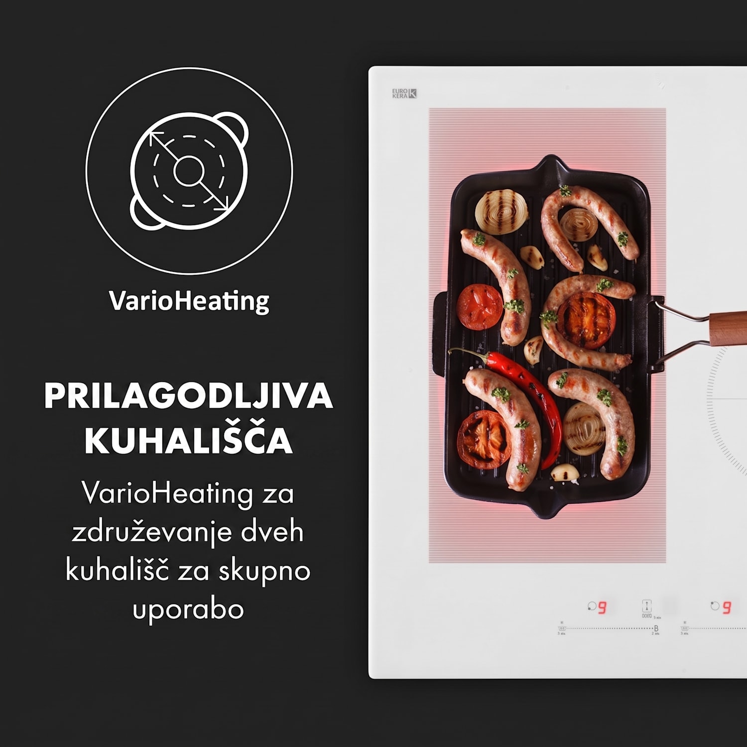 Delicatessa 77 Hybrid, vgradna kuhalna plošča, indukcija, 4 cone,  7000 W 4 | Bela