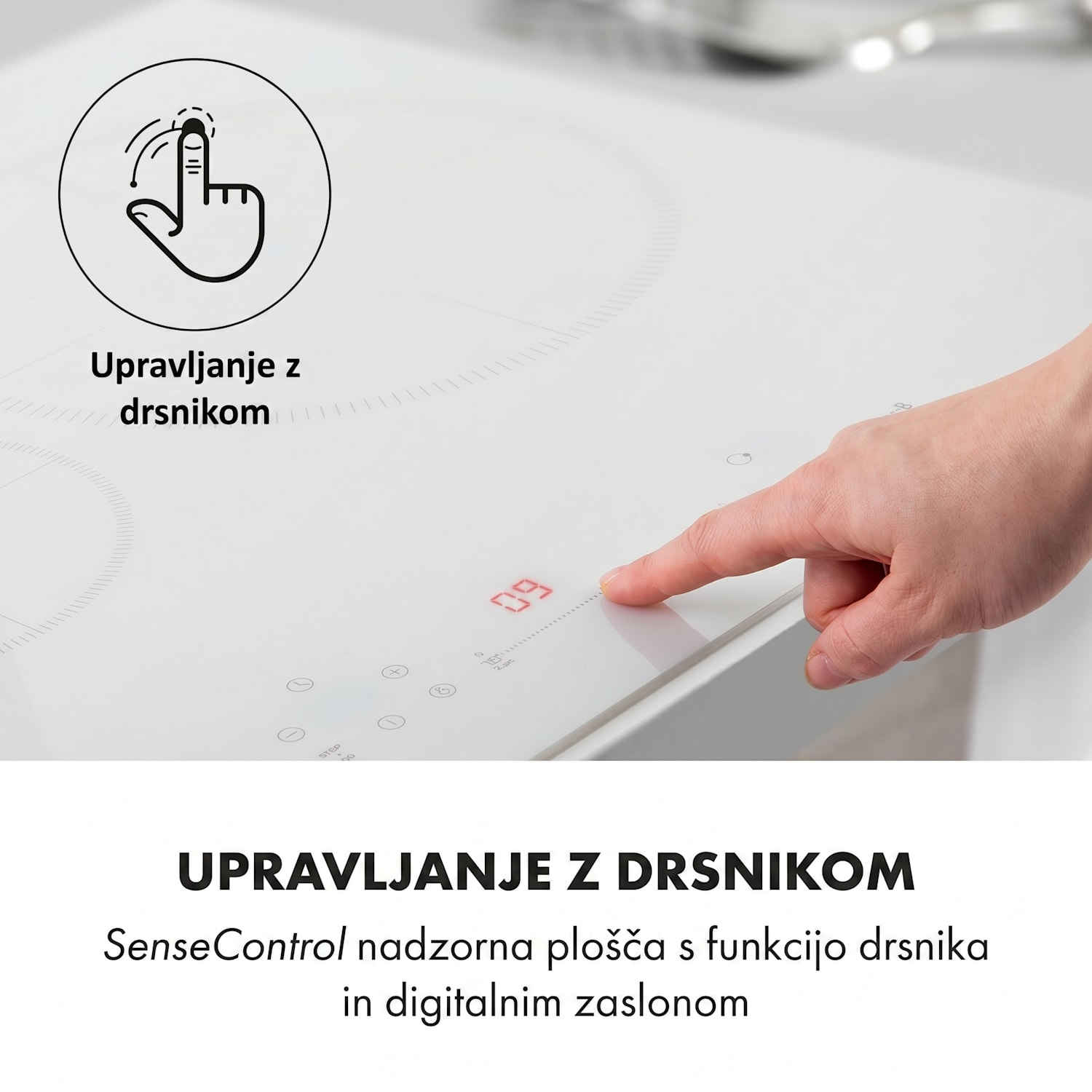 Delicatessa 77 Hybrid, vgradna kuhalna plošča, indukcija, 4 cone,  7000 W 4 | Bela