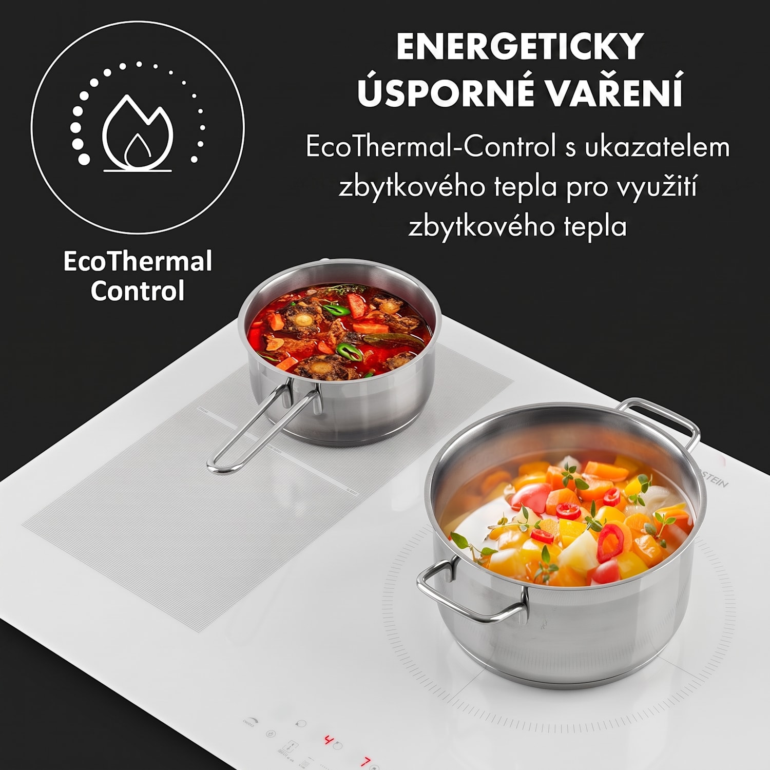 Delicatessa 90 Hybrid, indukční varná deska, vestavná, 7400 W, 5 zón, bílá 5 | Bílé sklo