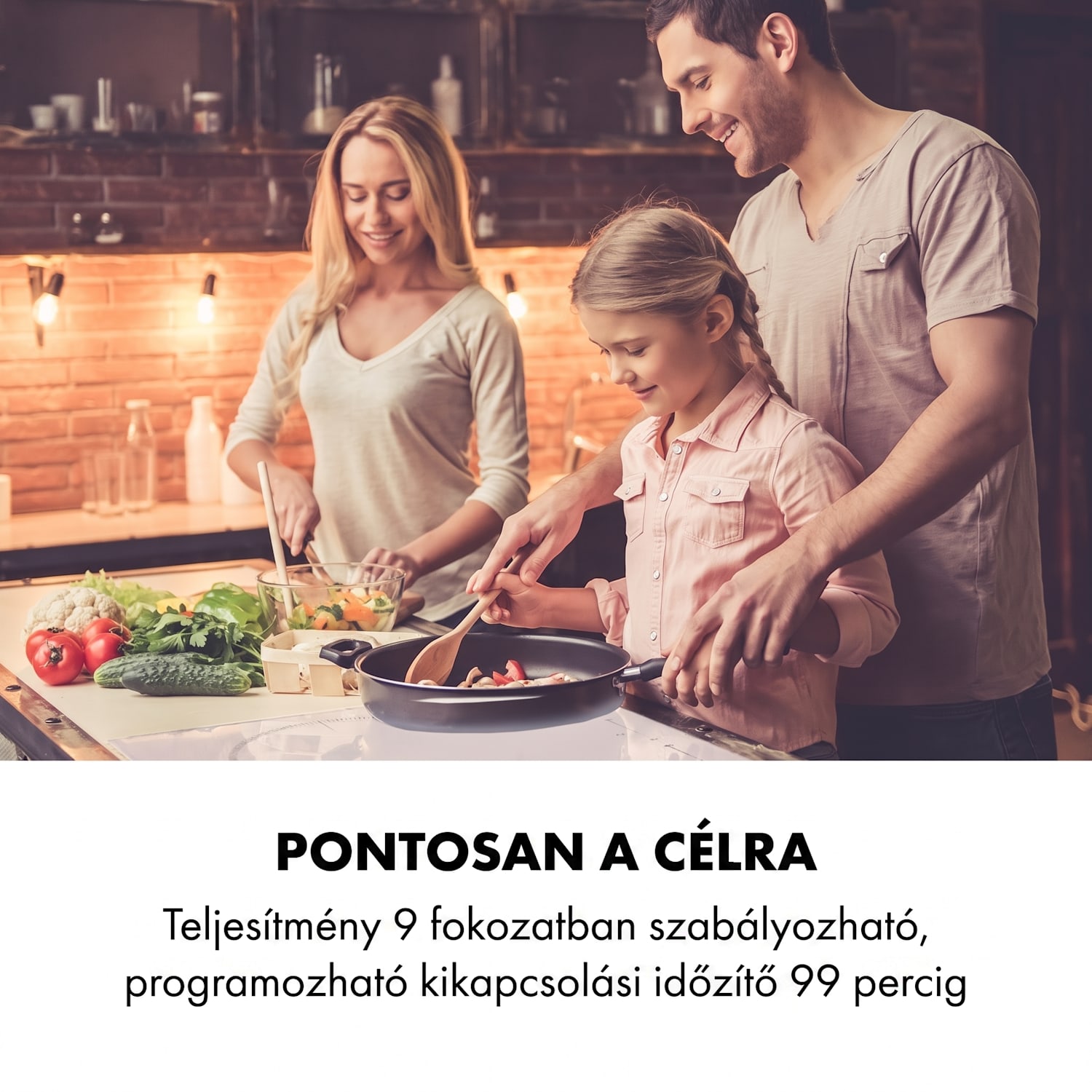 Delicatessa 90 Hybrid, beépített indukciós főzőlap, 7400 W, 5 zóna, fekete 5 | Fehér üveg