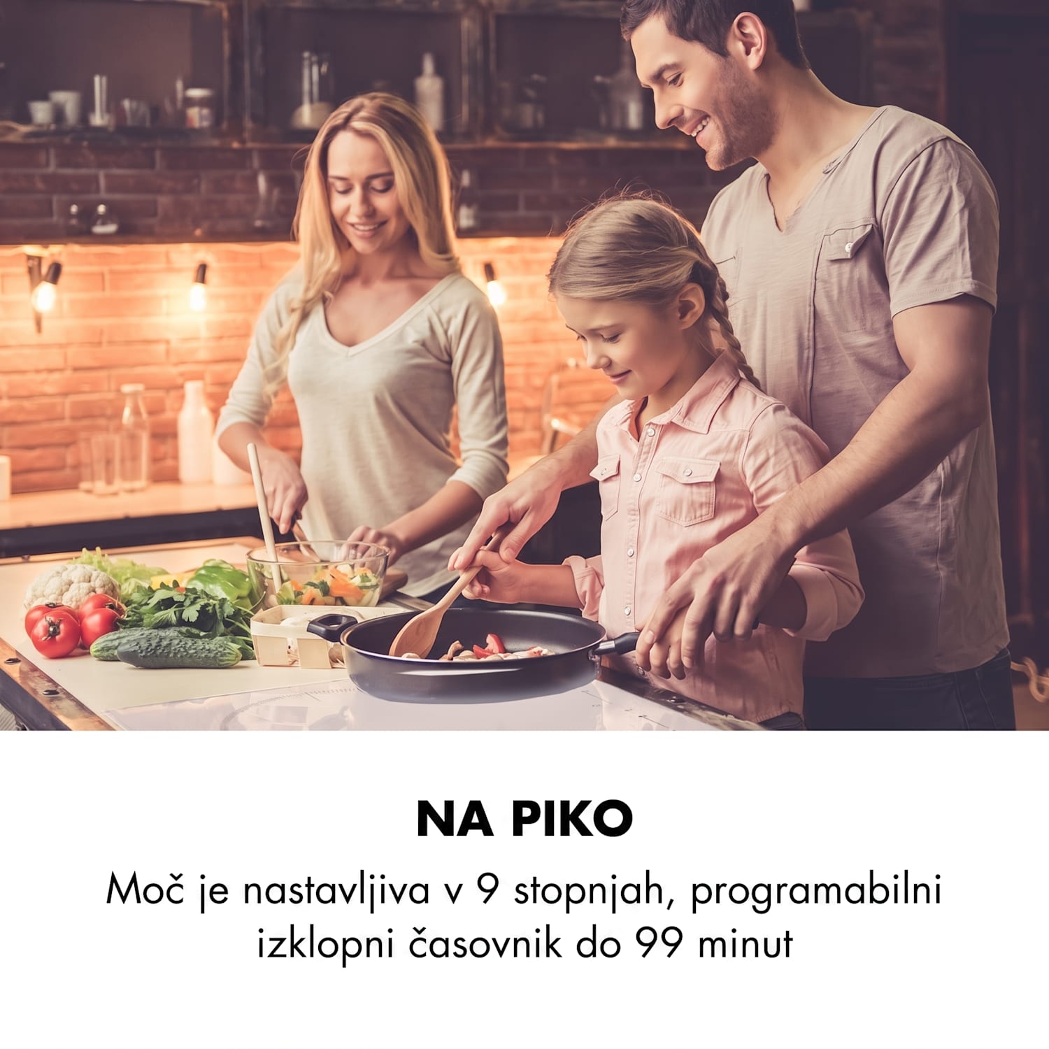 Delicatessa 90 Hybrid, vgradna kuhalna plošča, indukcija, 5 con, 7400 W, črna barva 5 | Belo Steklo