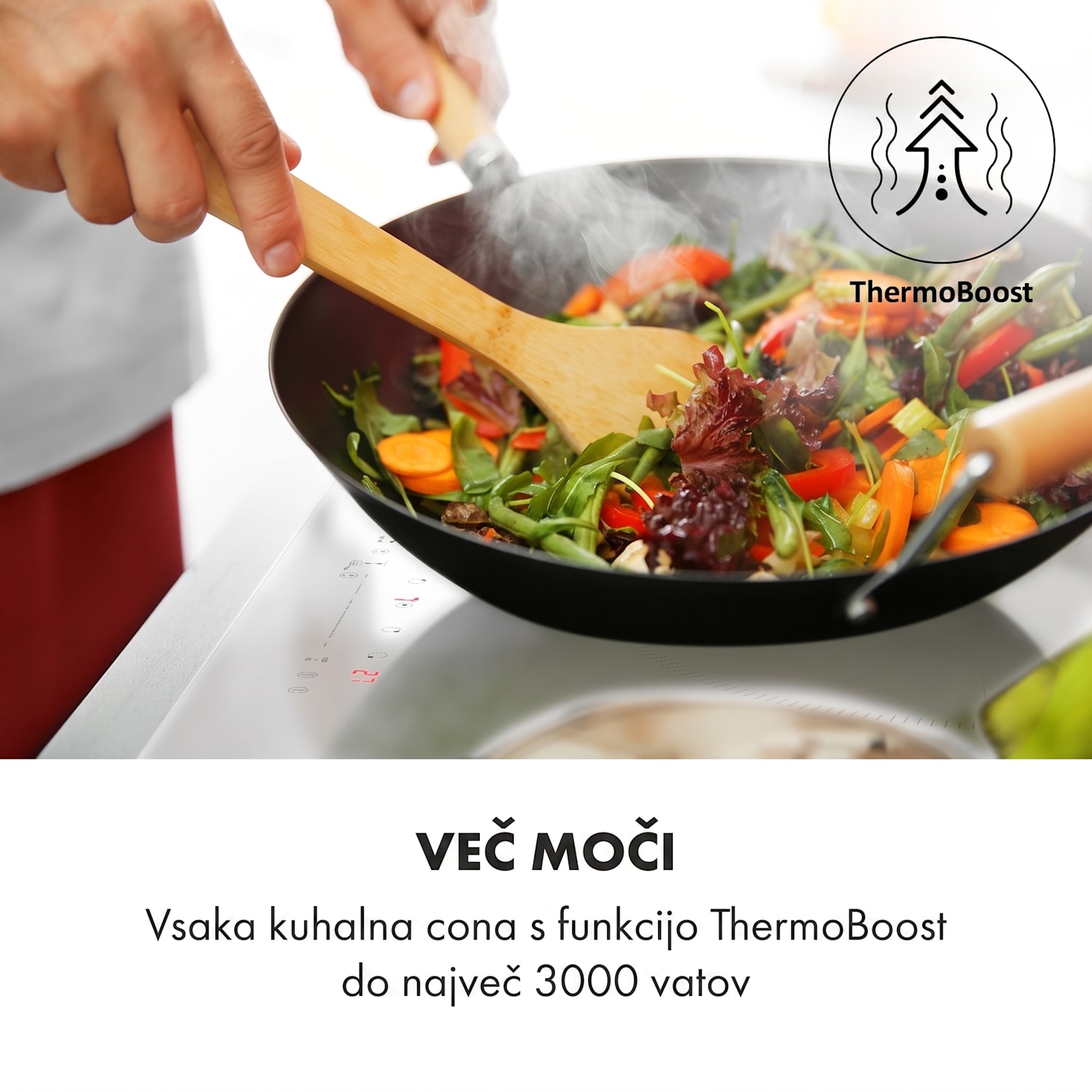 Delicatessa 90 Hybrid, vgradna kuhalna plošča, indukcija, 5 con, 7400 W, črna barva 5 | Belo Steklo