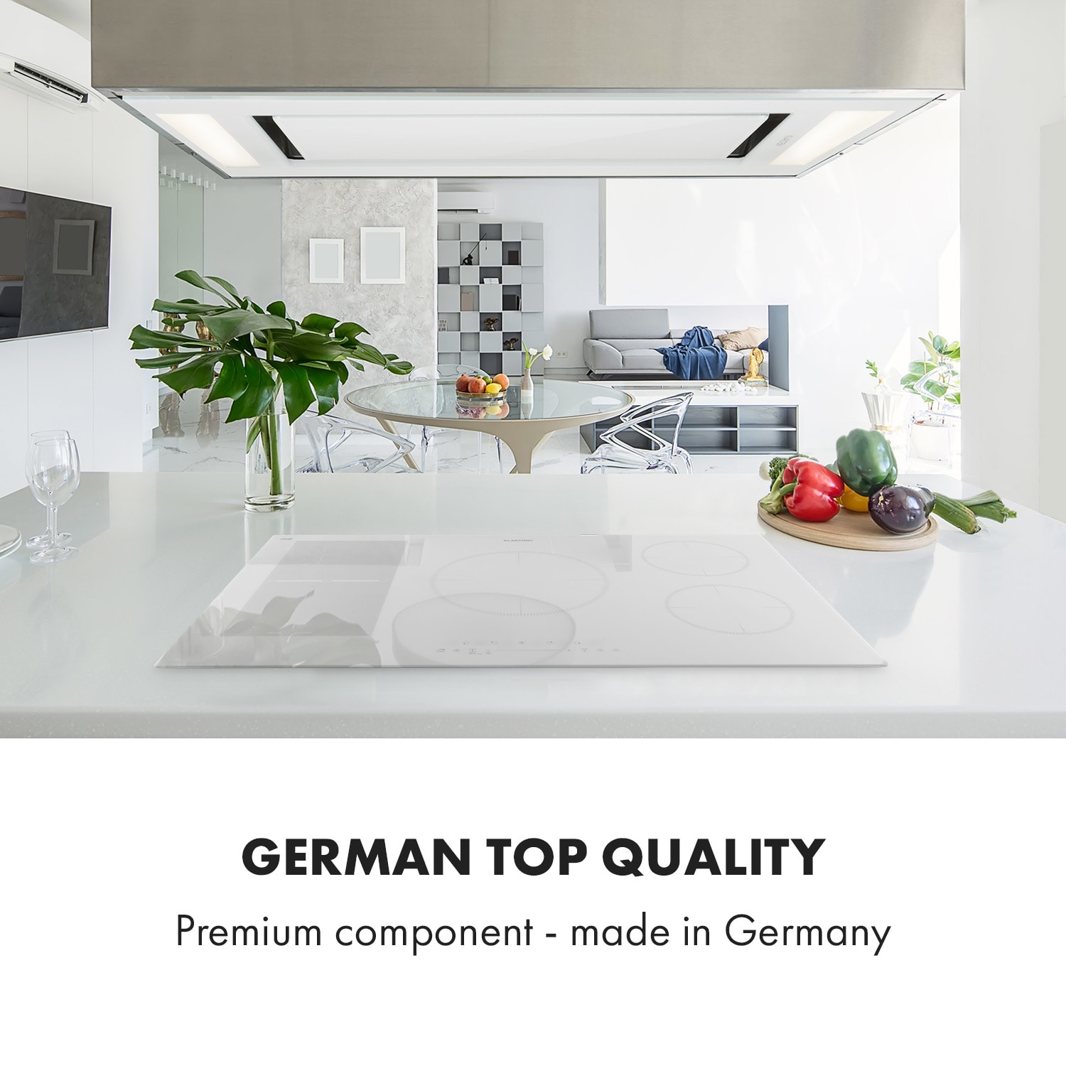 Delicatessa 90 Hybrid Placa de inducción encastrable 5 zonas 7400W color negro 5 | Vidrio Blanco