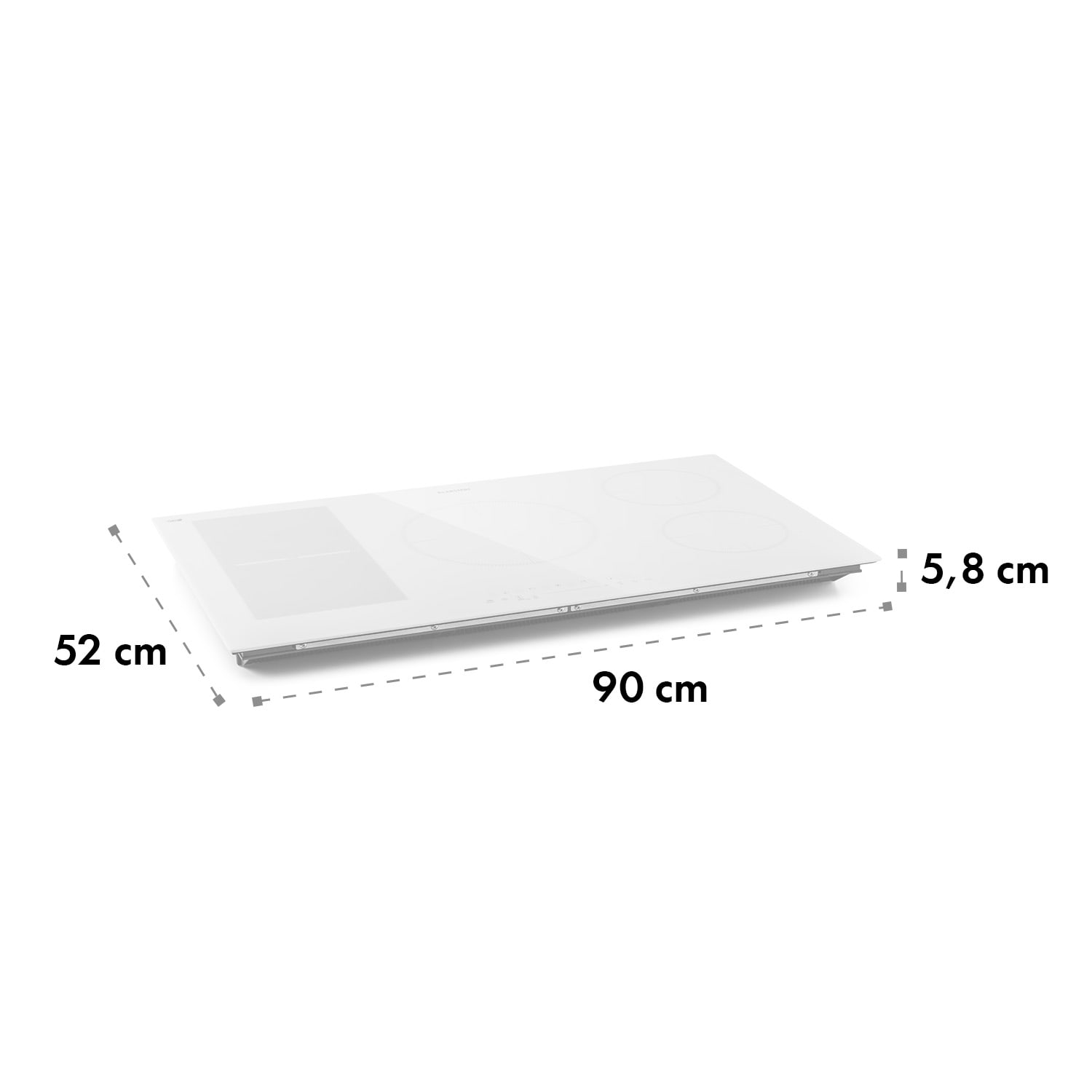 Klarstein Delicatessa 90 Hybrid inbouw inductiekookplaat 5 zones 7400W zwart 5 | Wit Glas