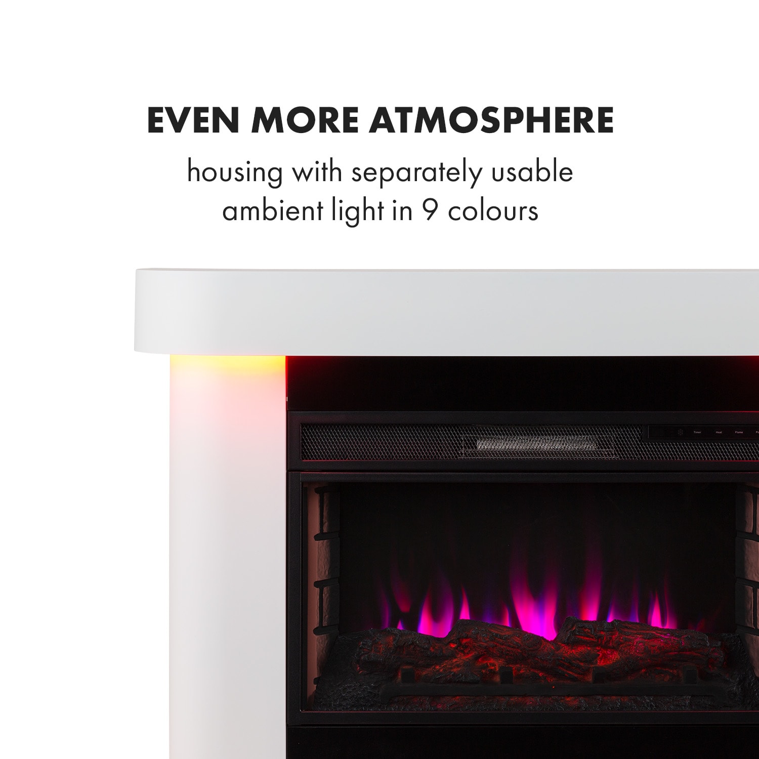 Aargua Smart, elektrický krb, 1000/2000 W, LED, 18–27 °C, týdenní časovač, bílý