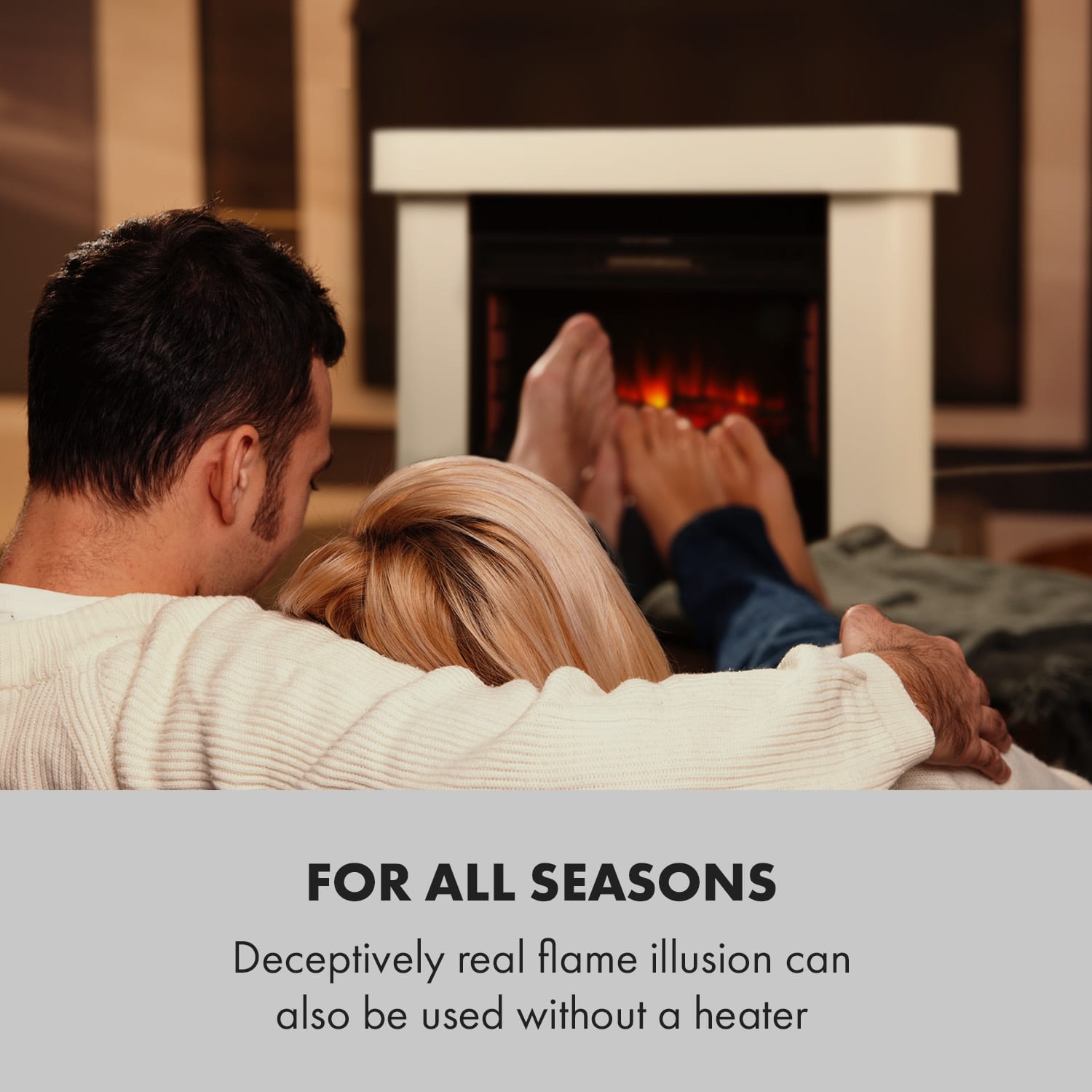 Aargua Smart, elektrický krb, 1000/2000 W, LED, 18–27 °C, týdenní časovač, bílý