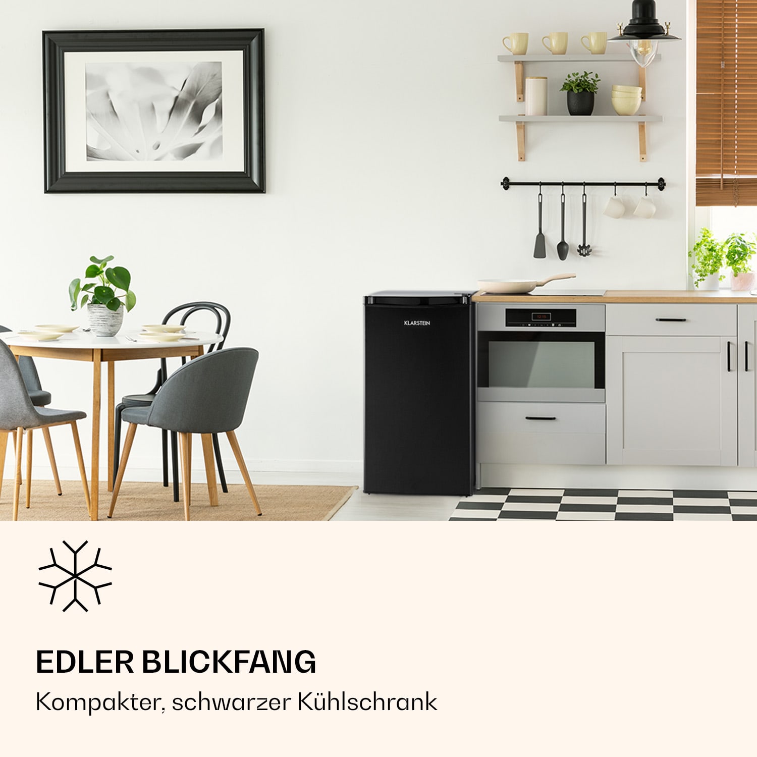 Obsidian Kühlschrank 90 Liter Gemüsefach 