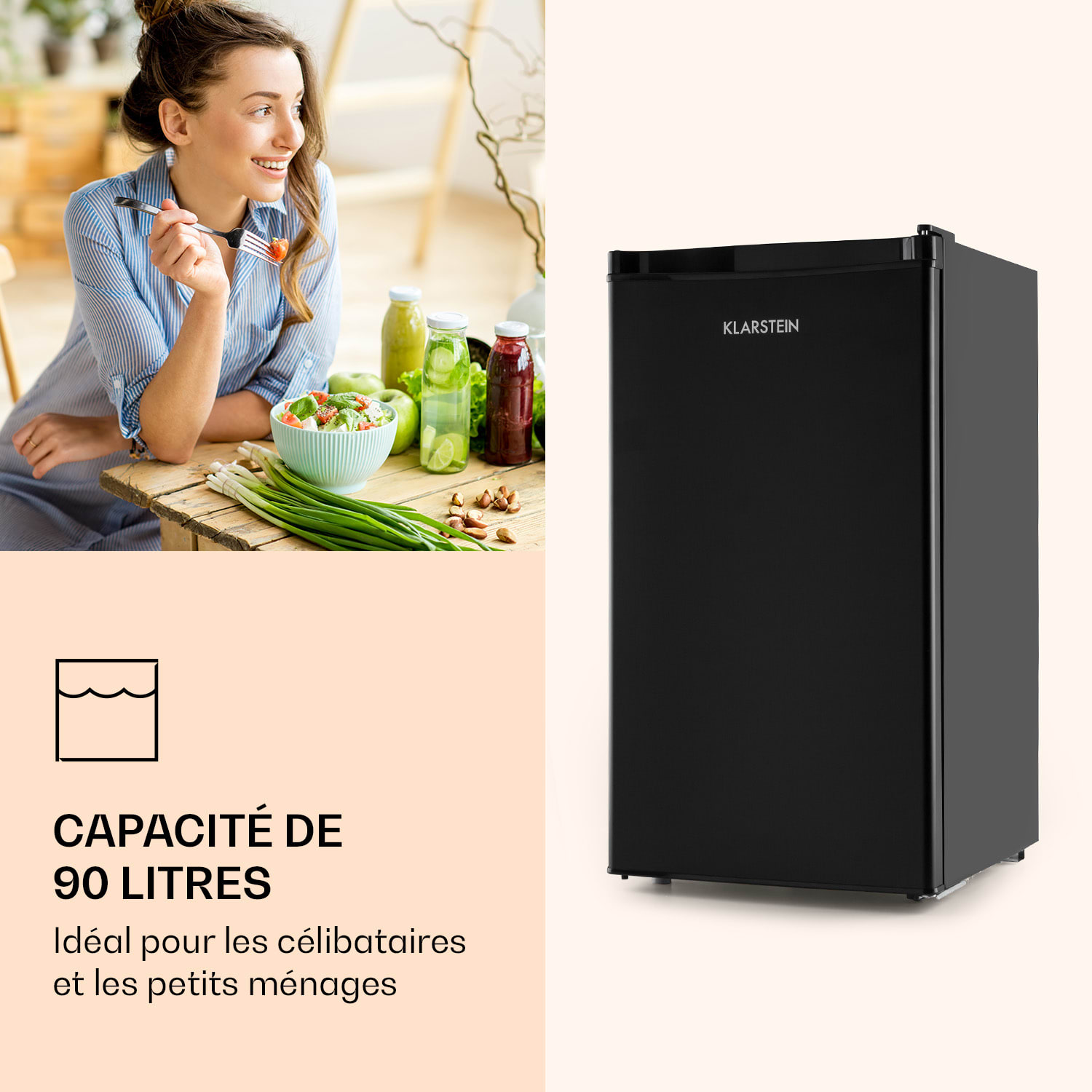 Obsidian Réfrigérateur 90 litres Bac à légumes 