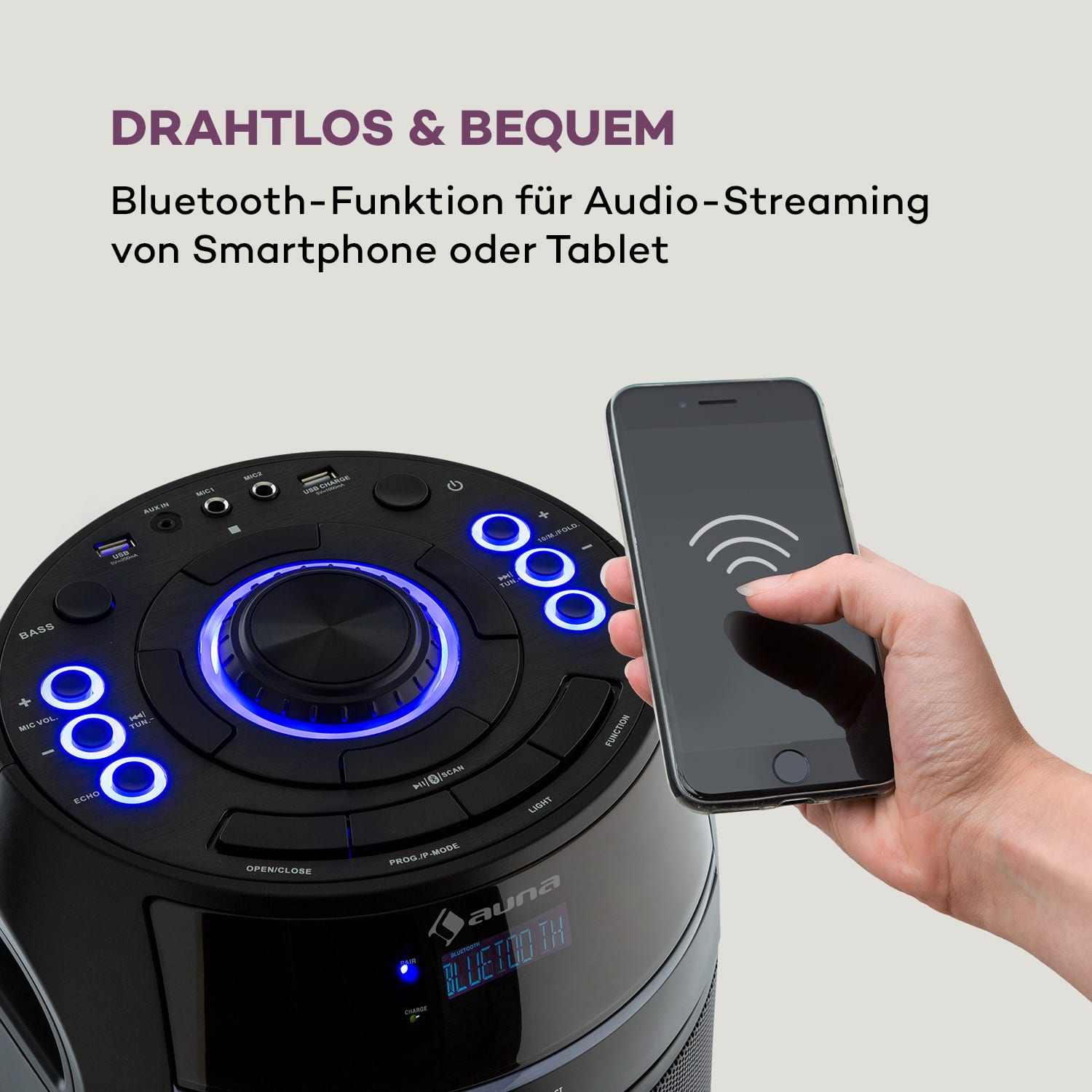 ULTRASONIC CD Partylautsprecher 100 Watt 2 x 6,5" Woofer 