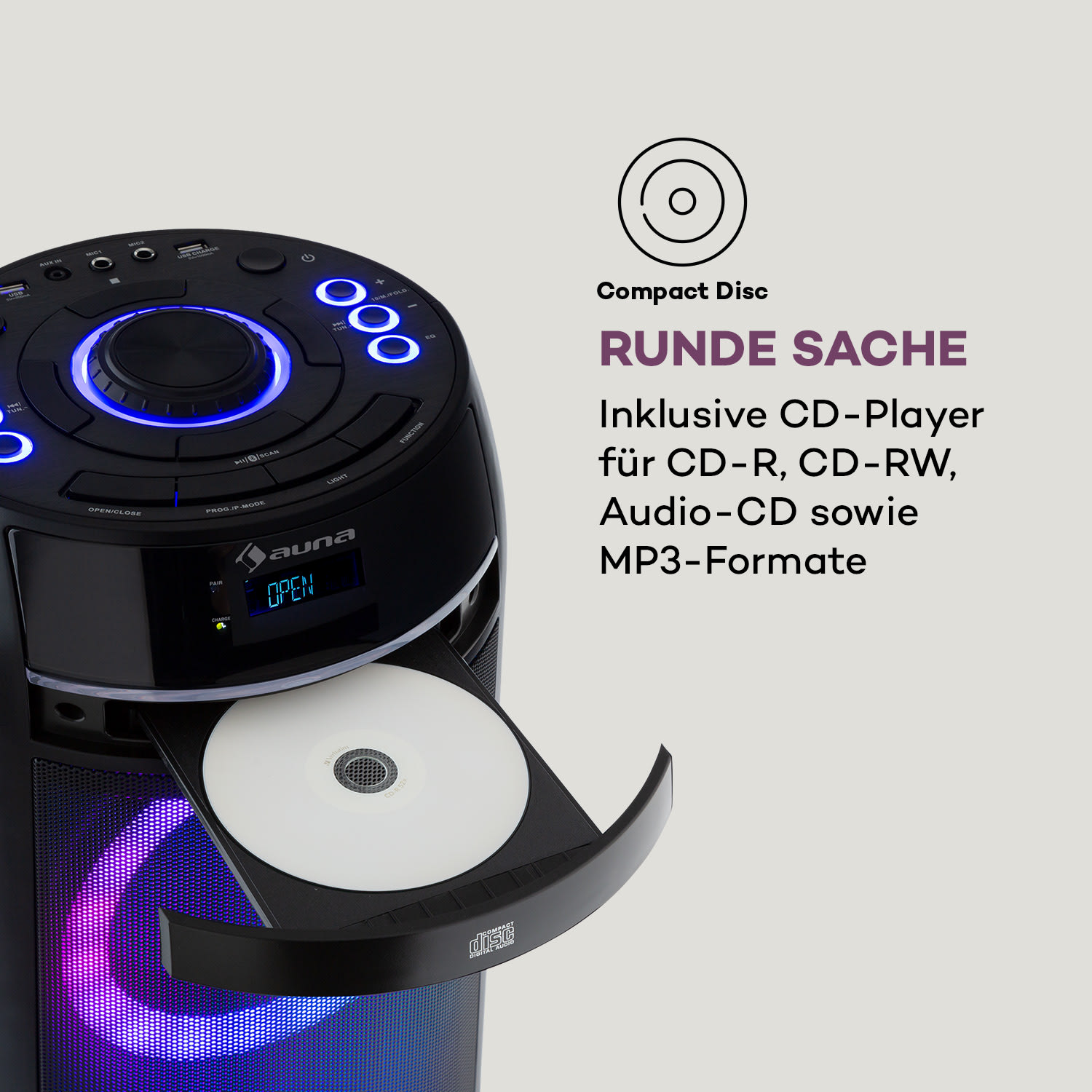 ULTRASONIC CD Partylautsprecher 100 Watt 2 x 6,5" Woofer 