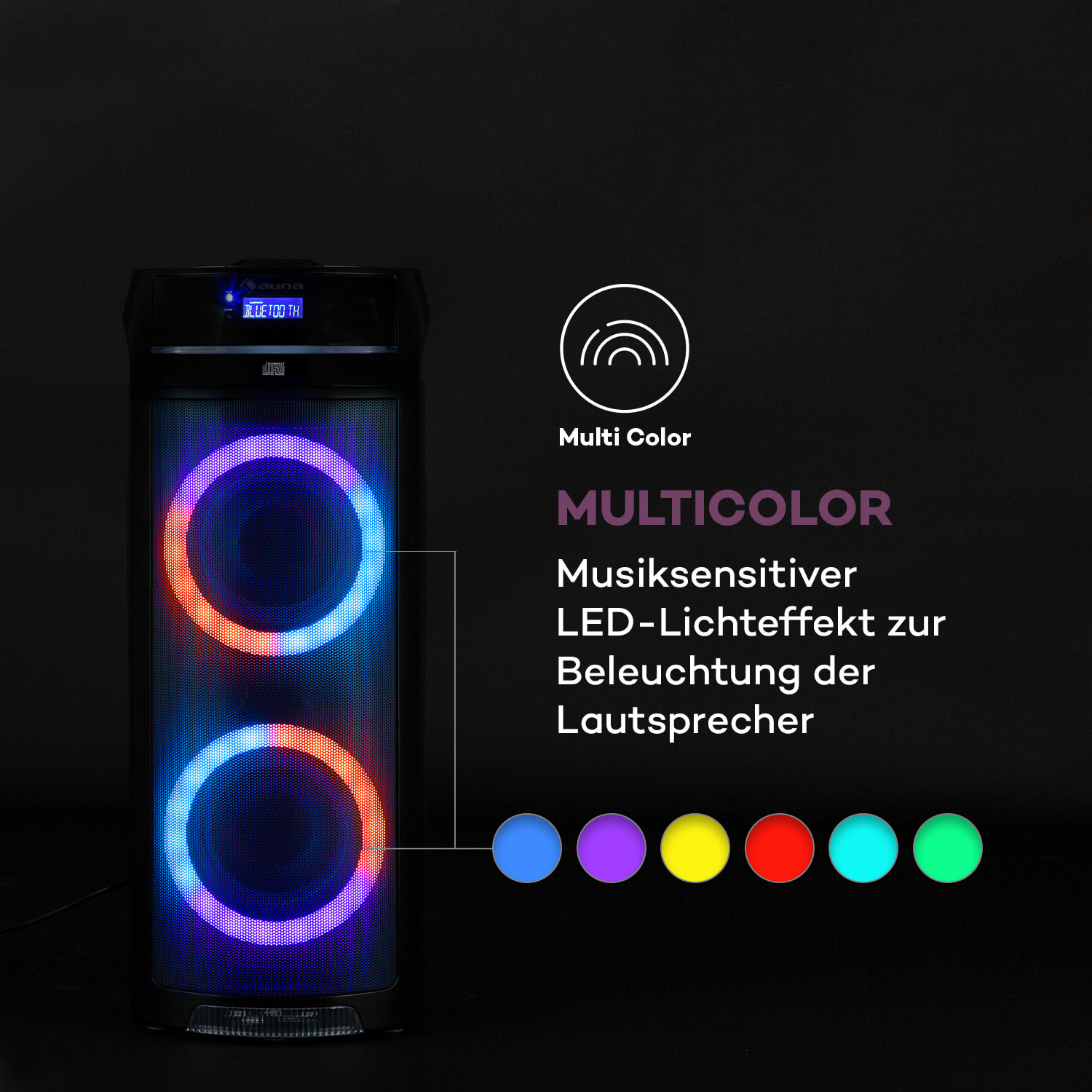 ULTRASONIC CD Partylautsprecher 100 Watt 2 x 6,5" Woofer 