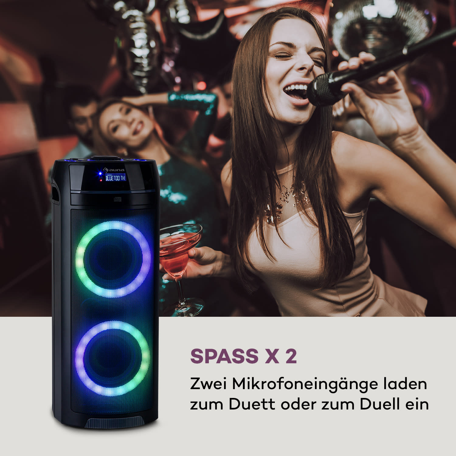 ULTRASONIC CD Partylautsprecher 100 Watt 2 x 6,5" Woofer 