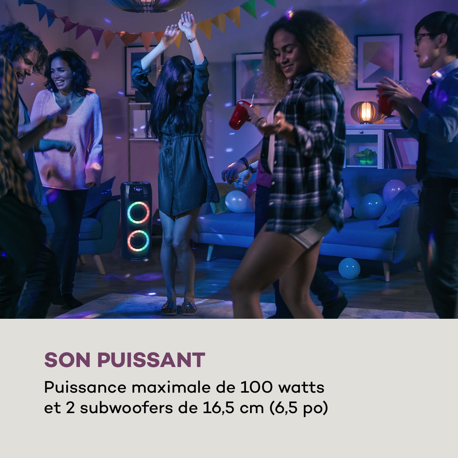 ULTRASONIC CD enceinte de soirée 100 watts 2 x woofers de 6,5" noire 