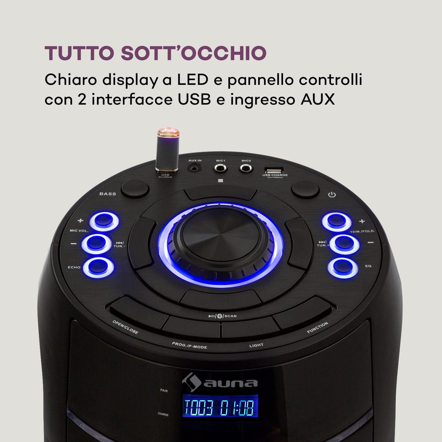 ULTRASONIC CD, Altoparlante, 2 Woofer da 6,5", 100 Watt, nero 