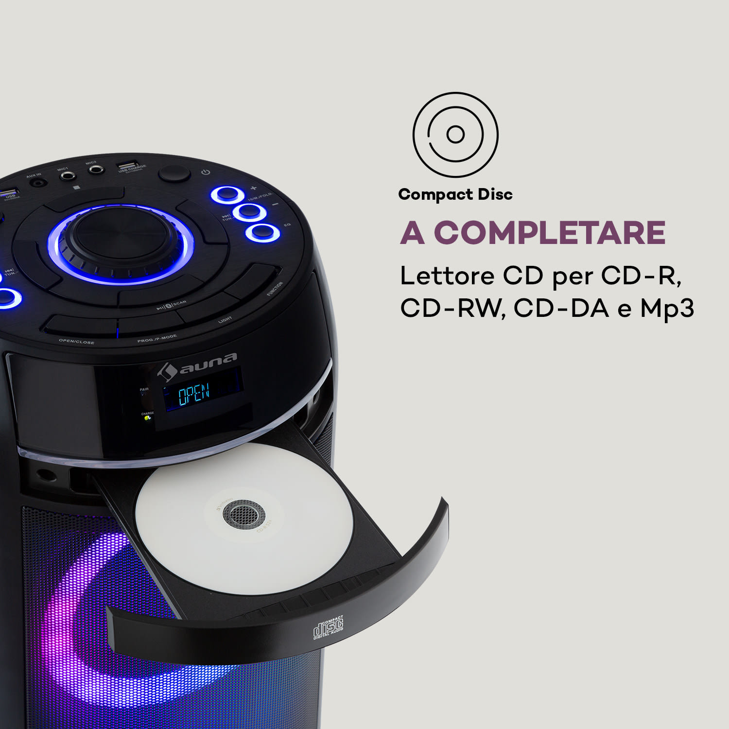 ULTRASONIC CD, Altoparlante, 2 Woofer da 6,5", 100 Watt, nero 