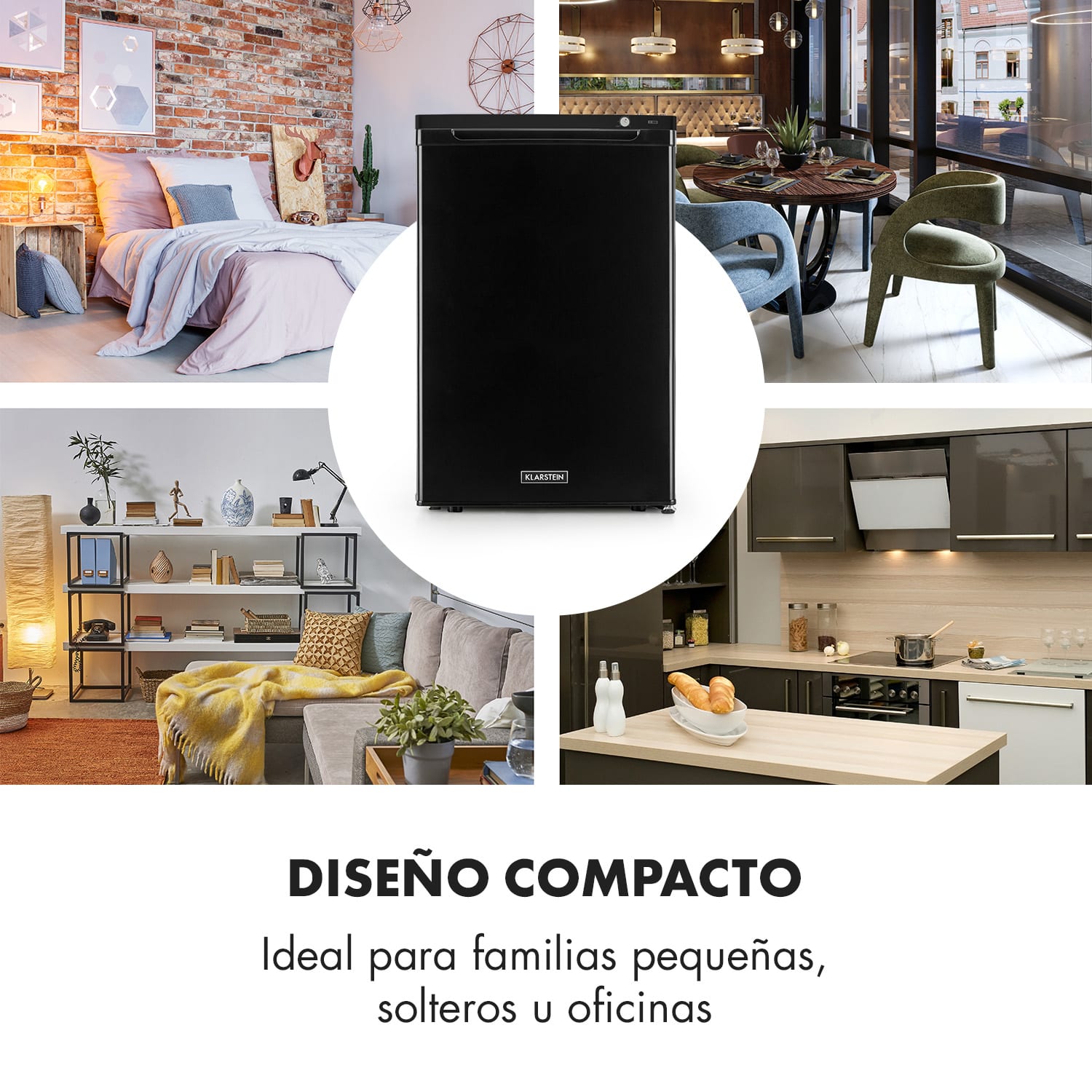 Congelador Garfield XXL 80l 3 cajas termostato Negro