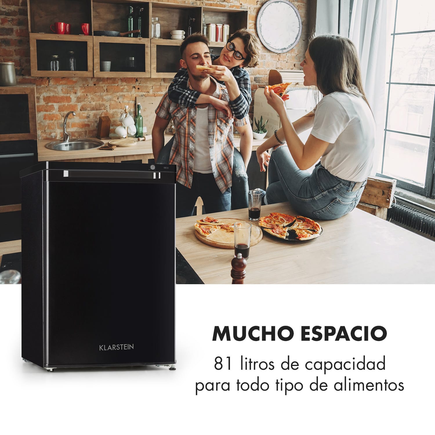 Congelador Garfield XXL 80l 3 cajas termostato Negro