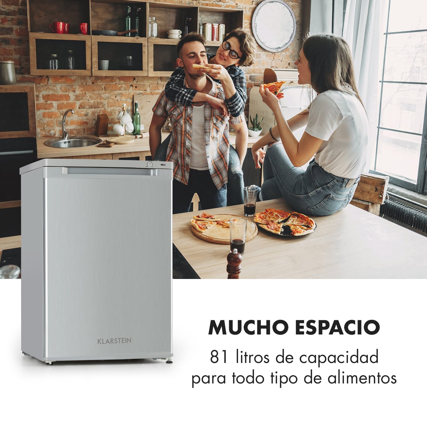 Congelador Garfield XXL 80l 3 cajas termostato Plata Metálica