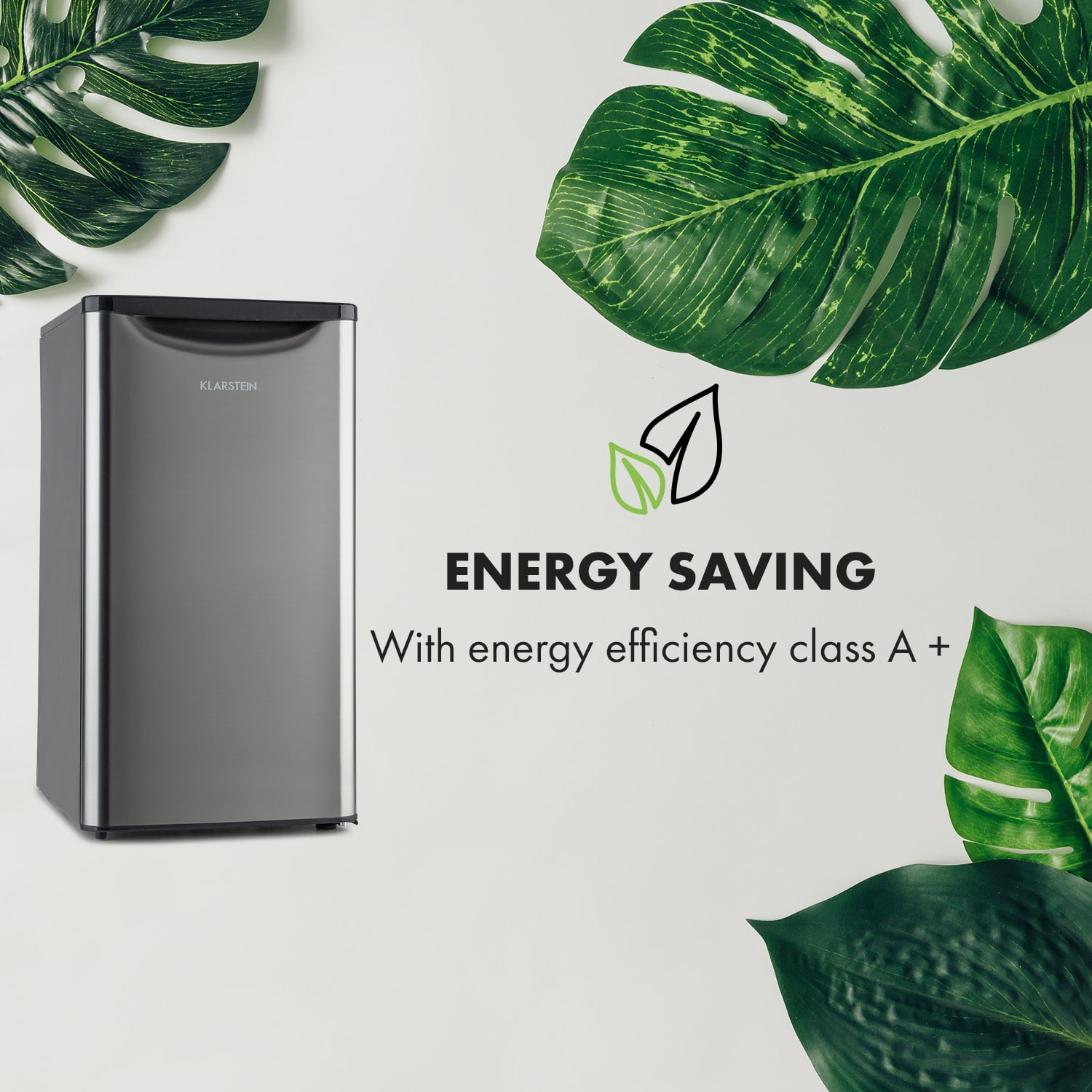 Yummy, lodówka z zamrażalnikiem, klasa energetyczna F, 90 l, 42 dB 92 Ltr | Srebrny Metal