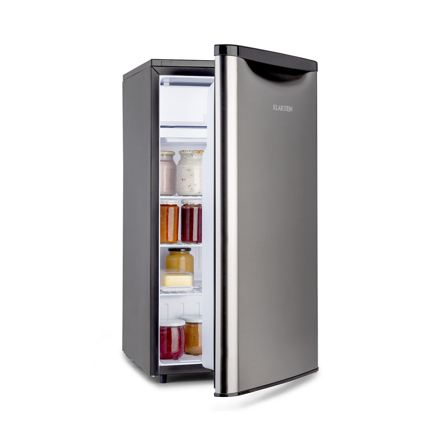 Yummy, lodówka z zamrażalnikiem, klasa energetyczna F, 90 l, 42 dB 92 Ltr | Srebrny Metal