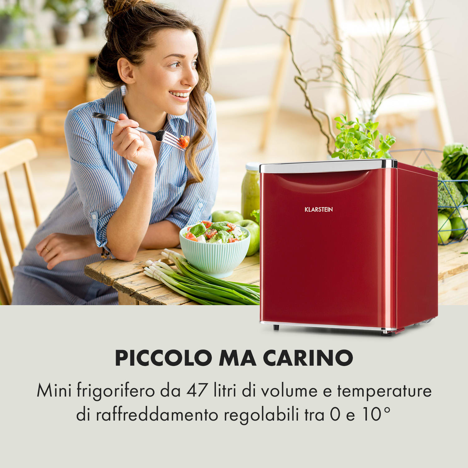 Frigorifero Yummy con vano refrigeratore 45 litri 42dB 45 Ltr | Rosso