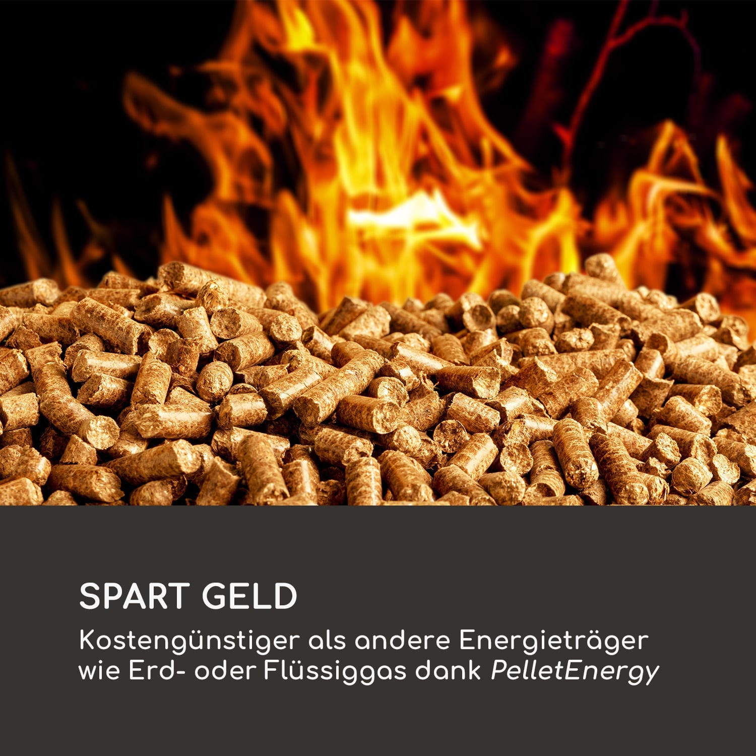 Heat Hunter Pellet-Terrassenheizer 12,2 kW mobil Edelstahl Schwarz