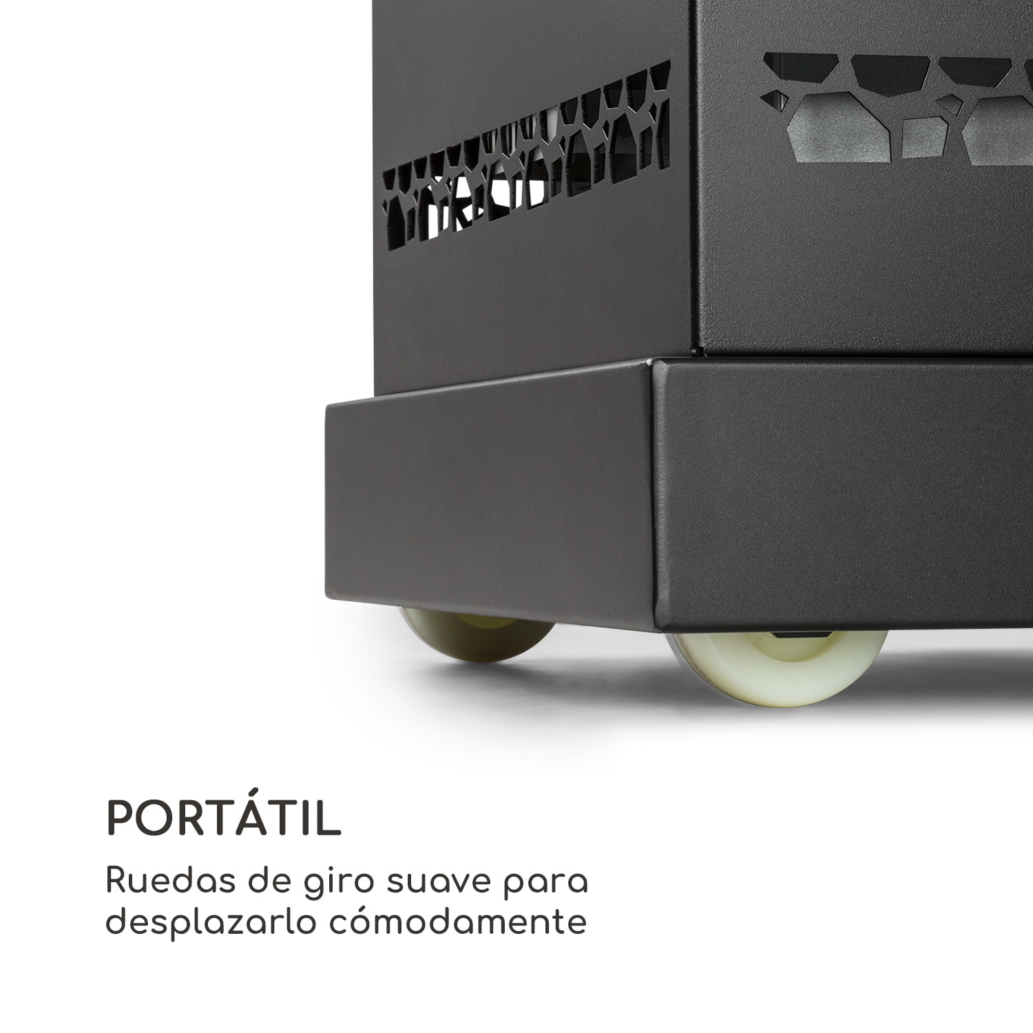 Heat Hunter Estufa de pellets para terrazas 12,2 kW móvil acero inoxidable color negro Negro