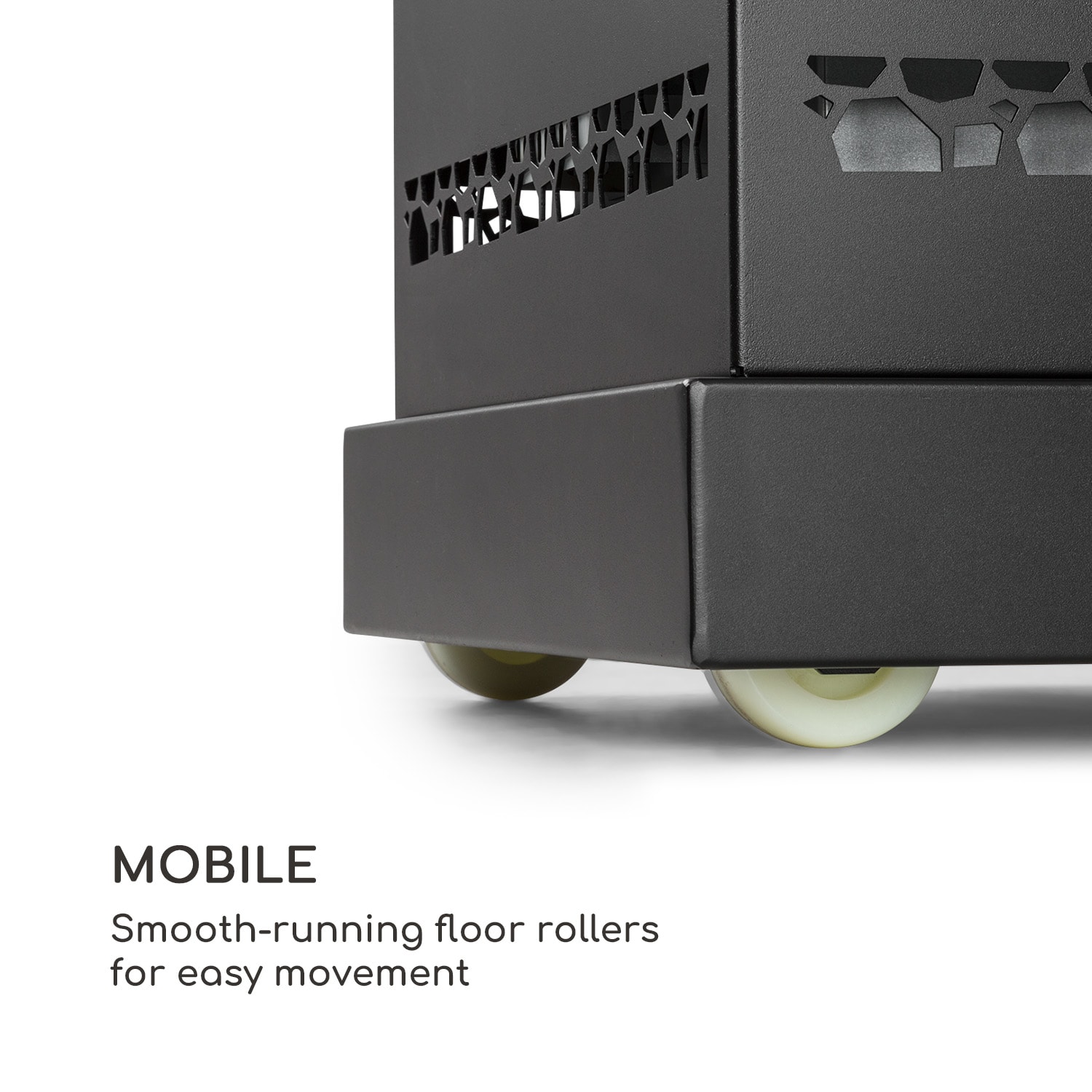 Heat Hunter, pellet terasz hősugárzó, 12,2 kW, hordozható, nemesacél, fekete Fekete