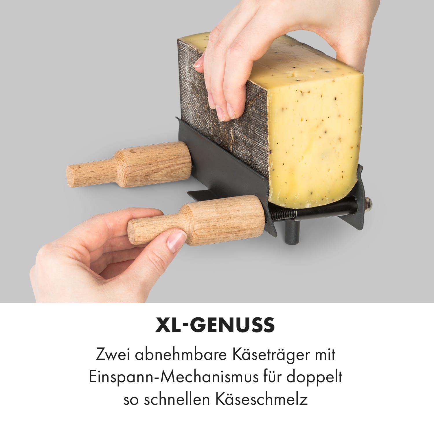 Appenzell XL Raclette mit Grill 600 W Thermostat 2 Käseträger 