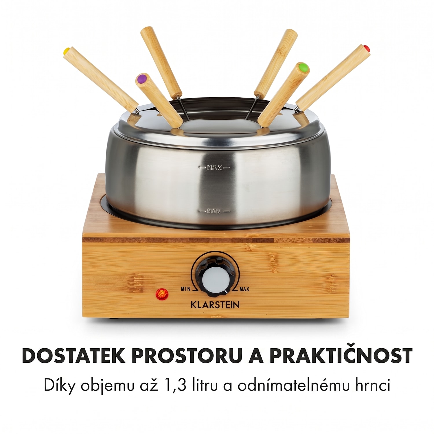 Bambus, fondue, 800 W, hrnec z nerezové oceli 
