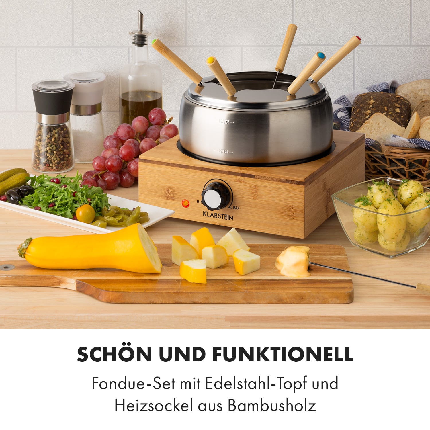 Bambus Fondue cuve inox 800 W 