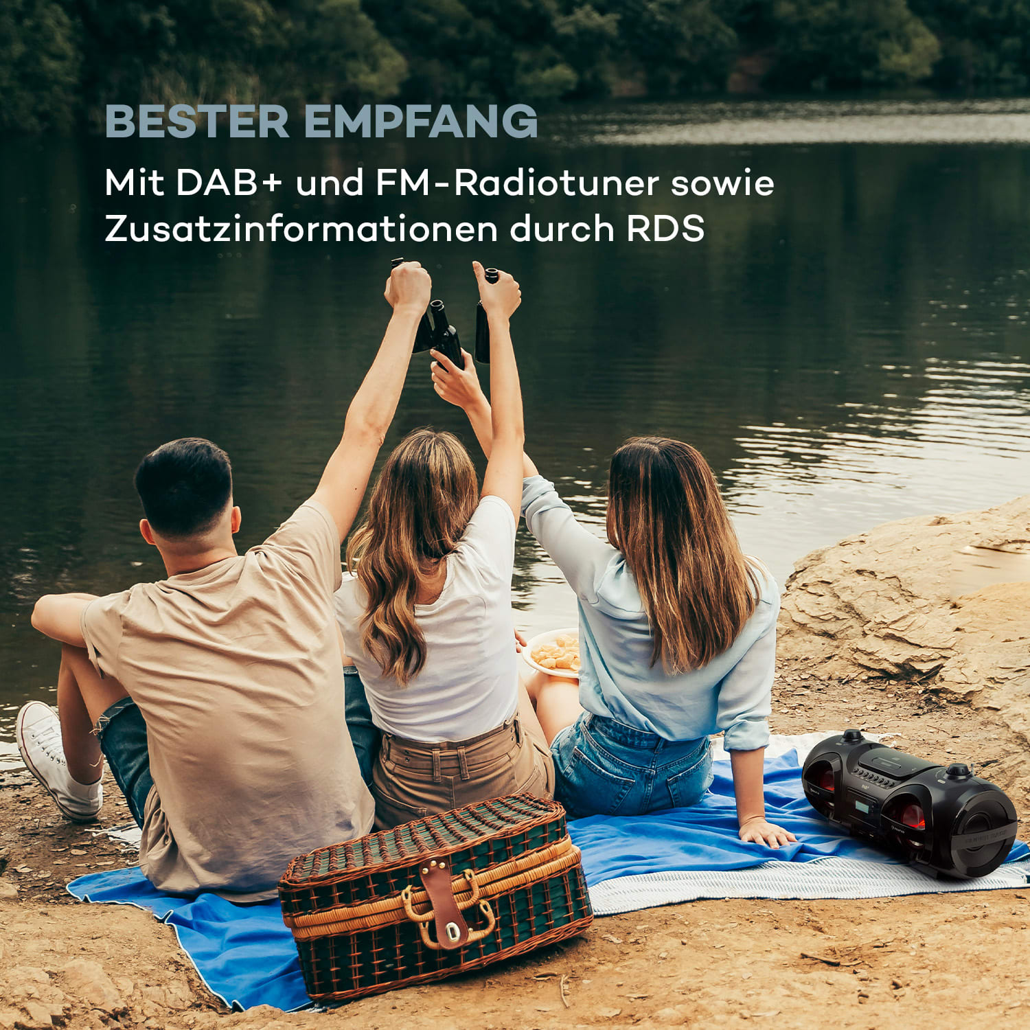 Soundblaster DAB Boombox Bluetooth CD/MP3/USB/AUX DAB+/UKW LED 50Wmax. 