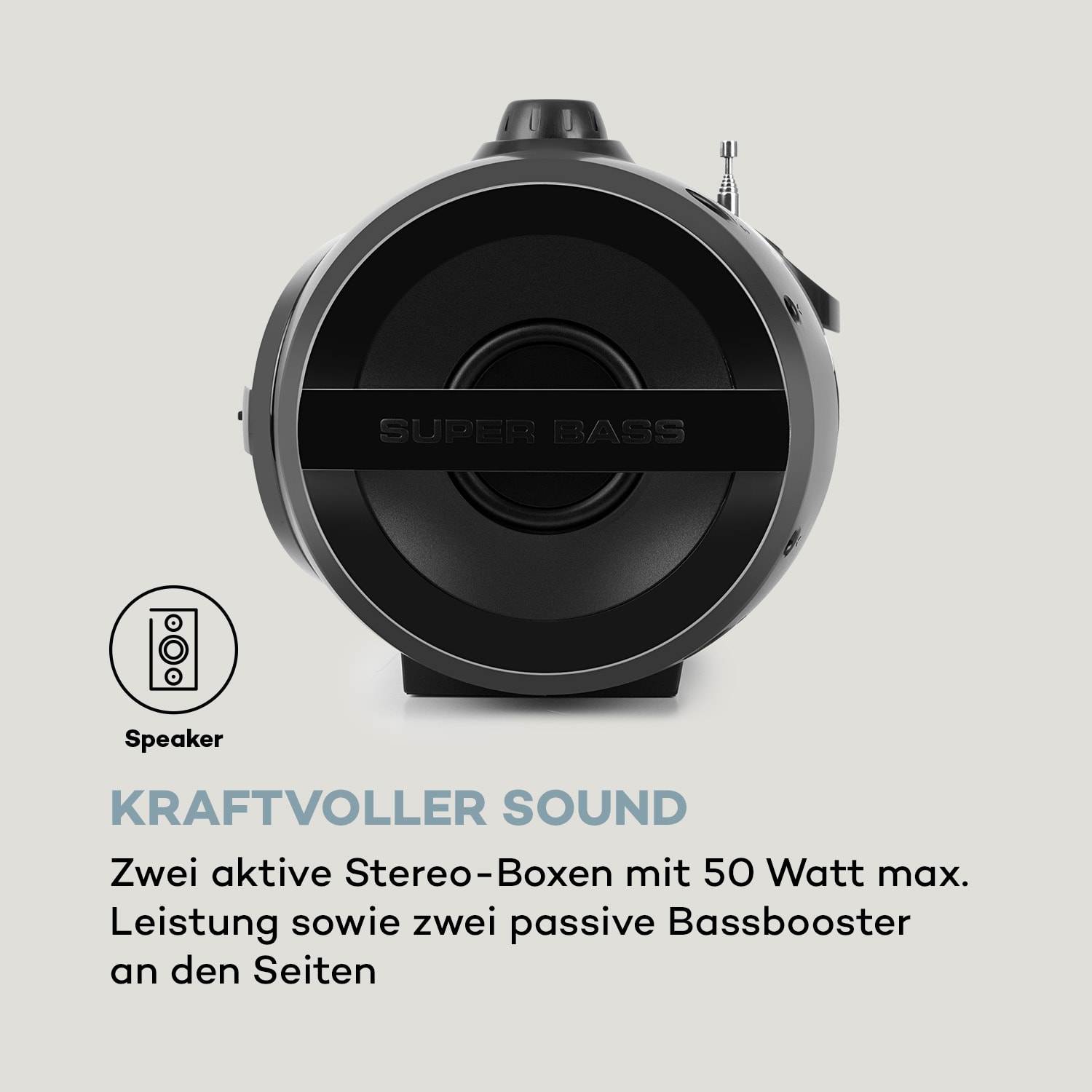 Soundblaster DAB Boombox Bluetooth CD/MP3/USB/AUX DAB+/UKW LED 50Wmax. 