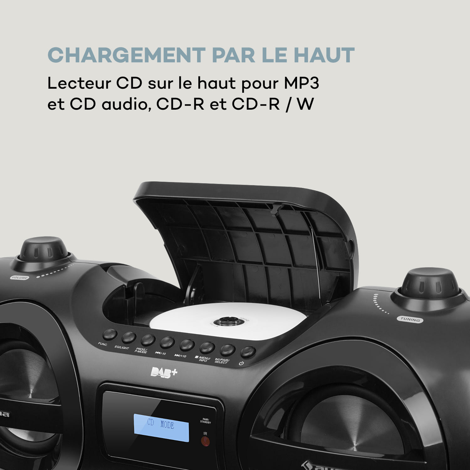 Soundblaster DAB Boombox Bluetooth CD/MP3/USB/AUX DAB+/FM LED 50 W max. 