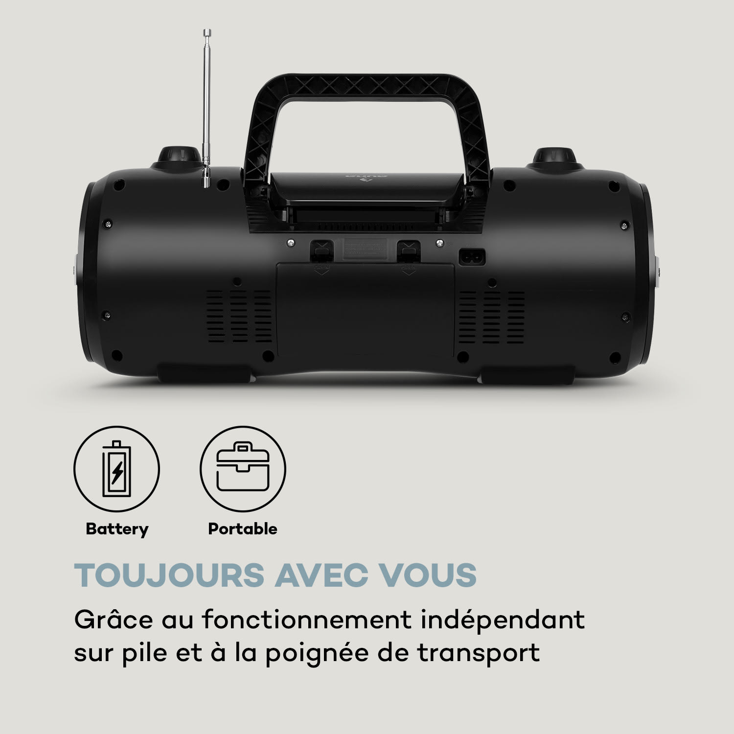 Soundblaster DAB Boombox Bluetooth CD/MP3/USB/AUX DAB+/FM LED 50 W max. 