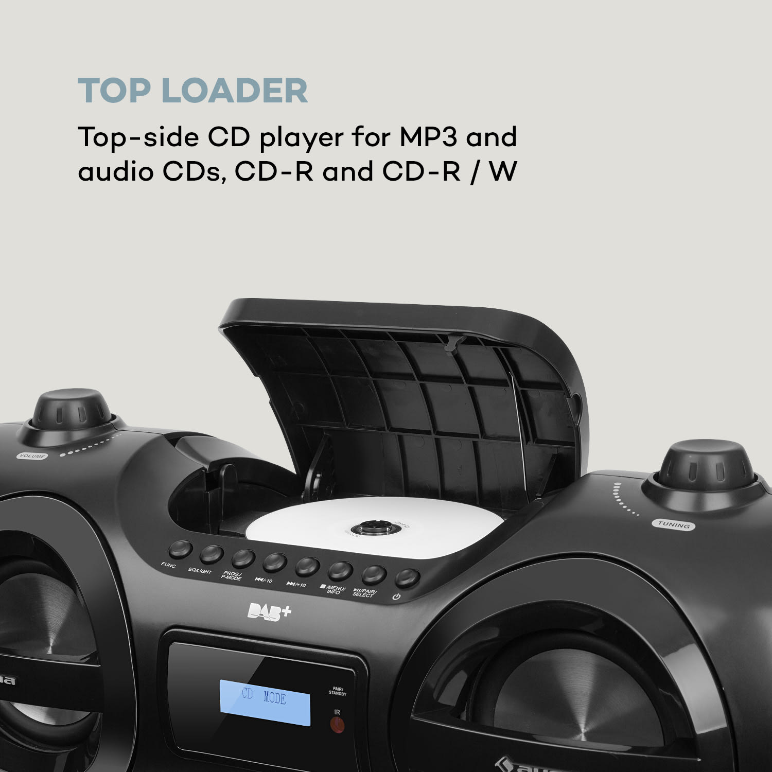 Soundblaster, DAB, Boombox, Bluetooth, CD / MP3 / USB / AUX, DAB + / UKW, LED, 50Wmax.