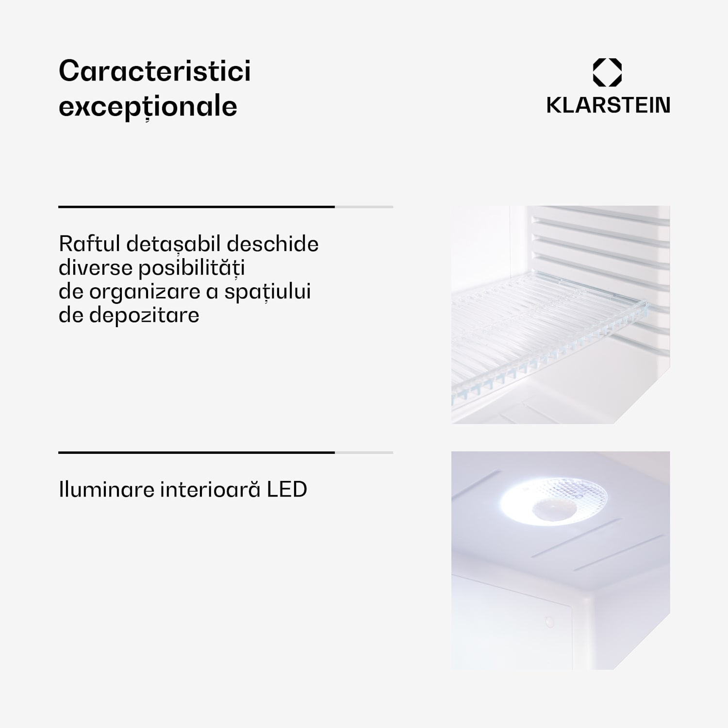 Brooklyn 24, mini-frigider, cu uși din sticla, iluminare LED, rafturi 23 Ltr | Alb | Alb