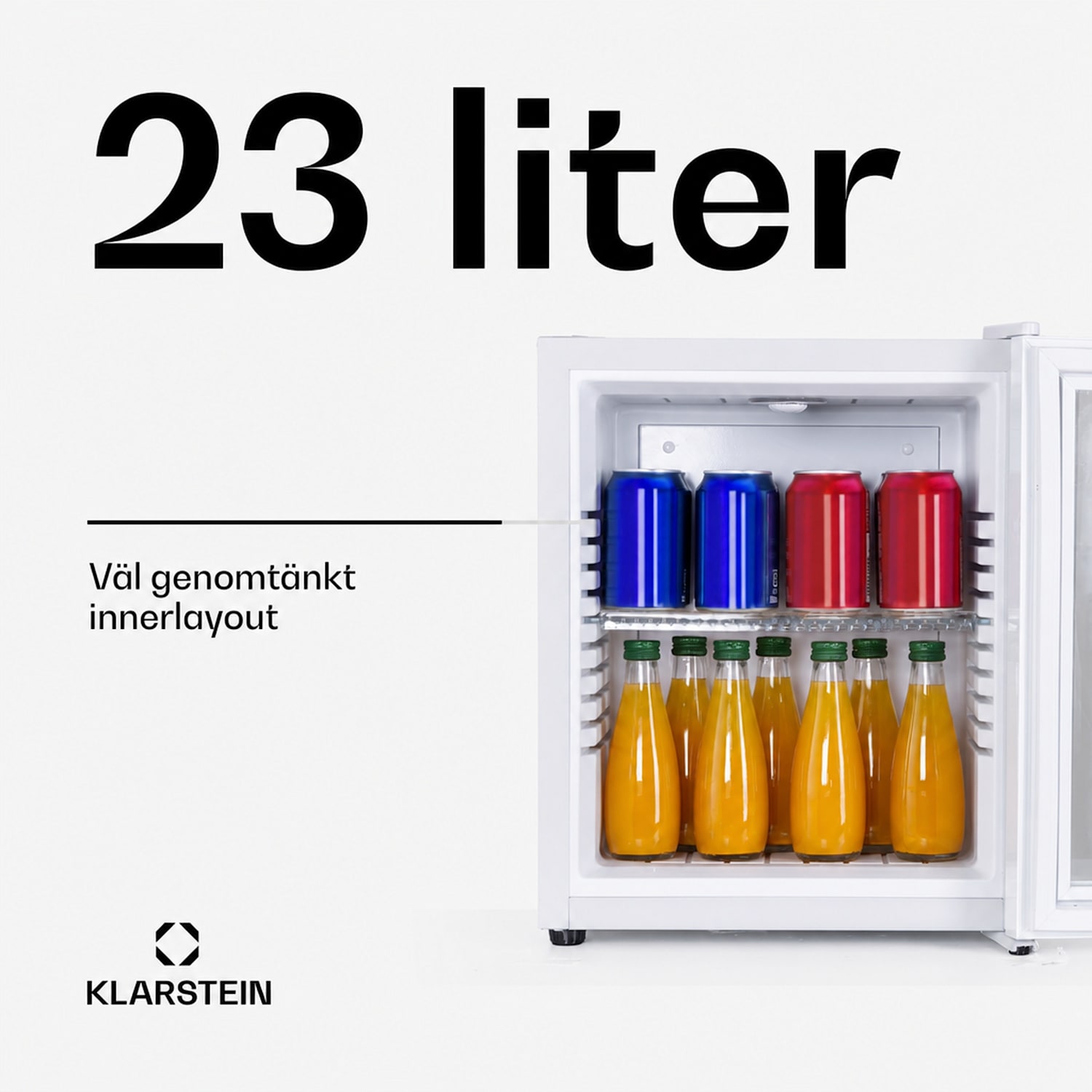 Brooklyn 24 Minikylskåp glasdörr LED hylla 