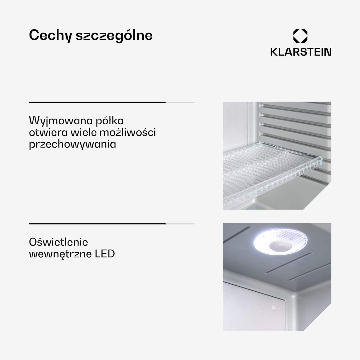 Brooklyn 24, mini lodówka, szklane drzwi, LED, półka 23 Ltr | Srebrny | Biały