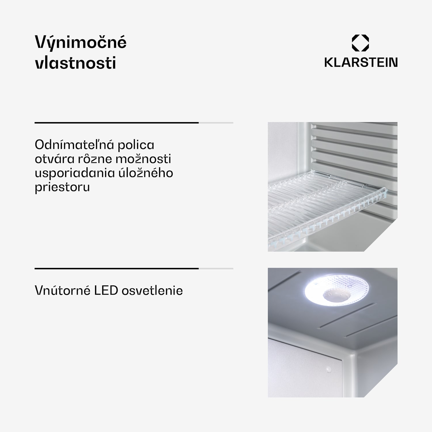 Brooklyn 24, mini chladnička, so sklenenými dverami, LED osvetlenie, police 23 litrov | Strieborná | Biela