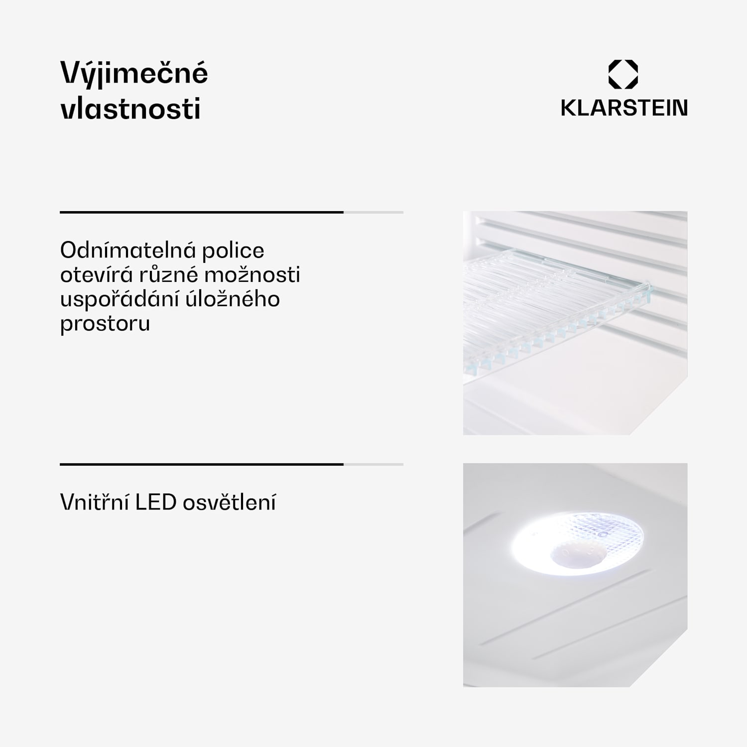 Brooklyn 32, mini lednice, energetická třída E, skleněné dveře, LED, police 30 litrů | Bílá | Bílá