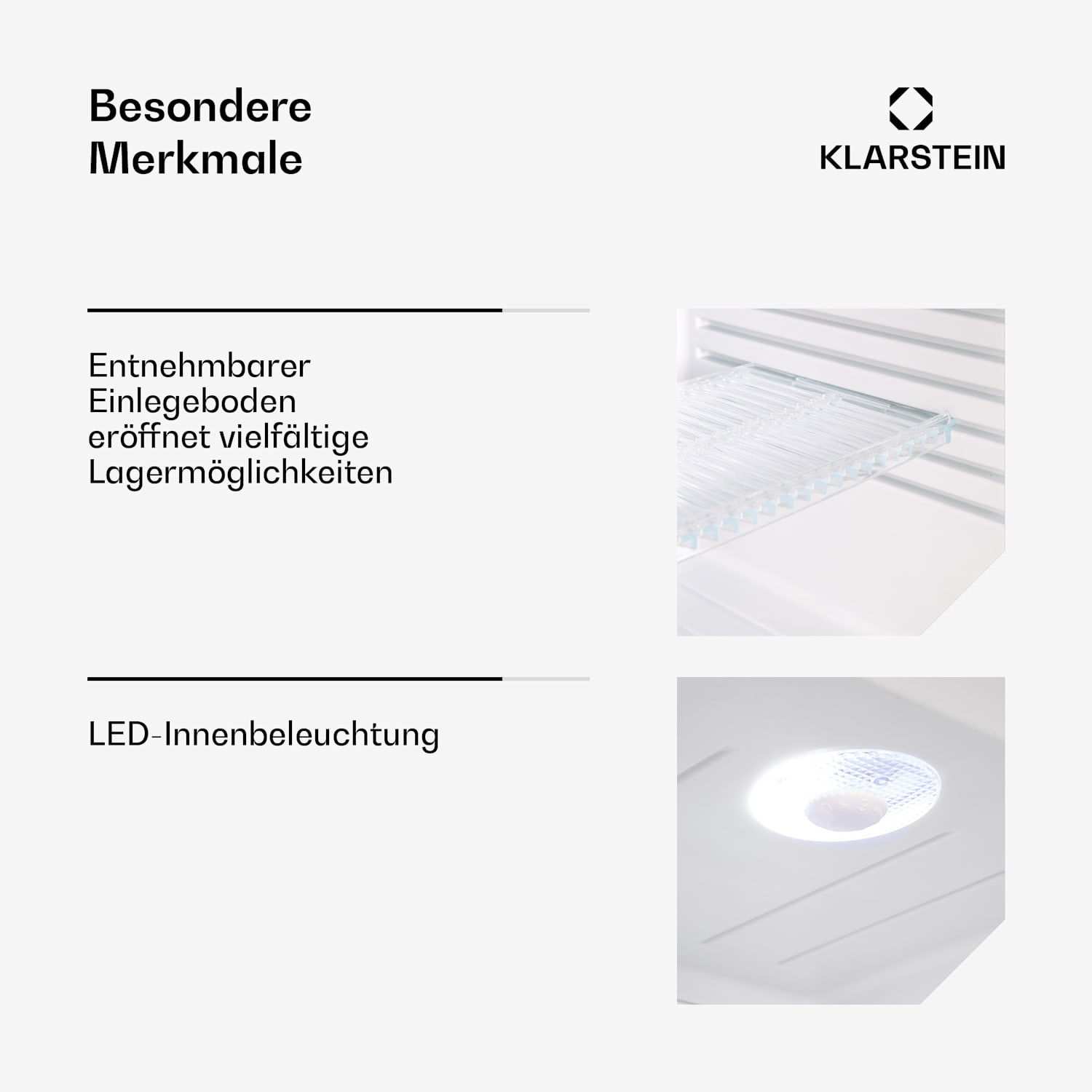 Brooklyn 32 Mini-réfrigérateur porte vitrée compartiments LED 30 L | Blanc | Blanc