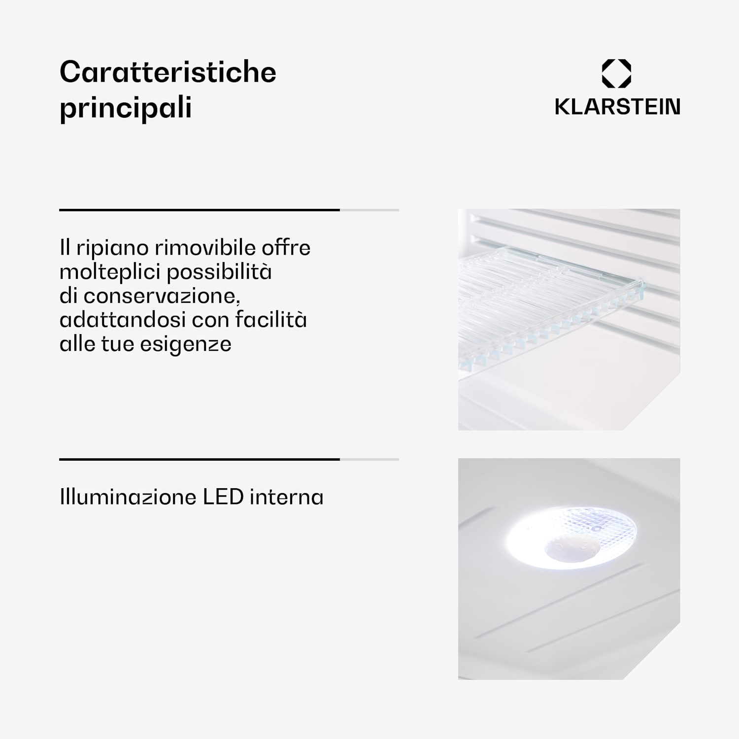 Brooklyn 32 mini frigo, sportello di vetro, LED, ripiano 30 Ltr | Bianco | Bianco