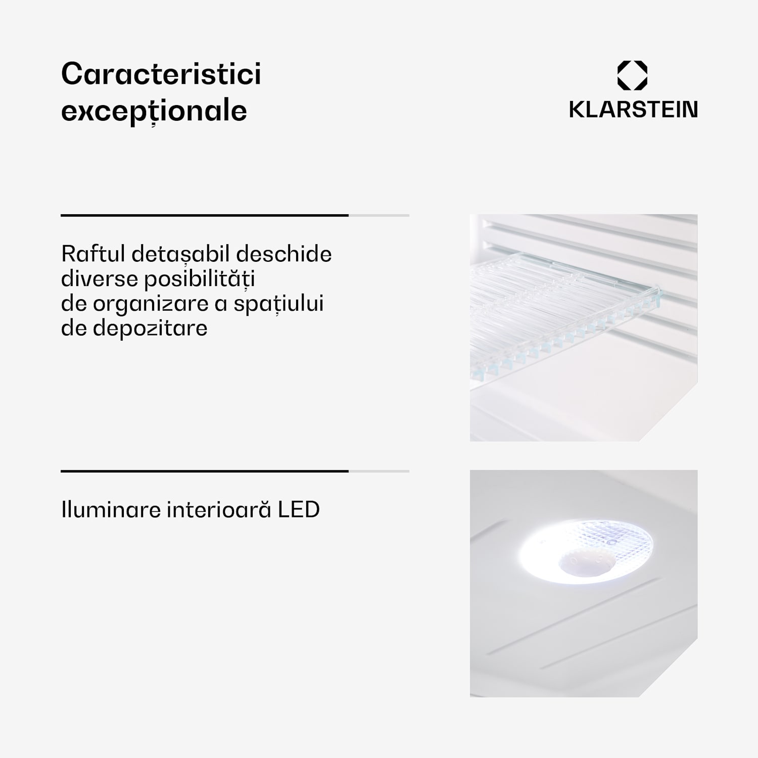 Brooklyn 32, mini-frigider, cu uși din sticla, iluminare LED, rafturi 30 litri | Alb | Alb