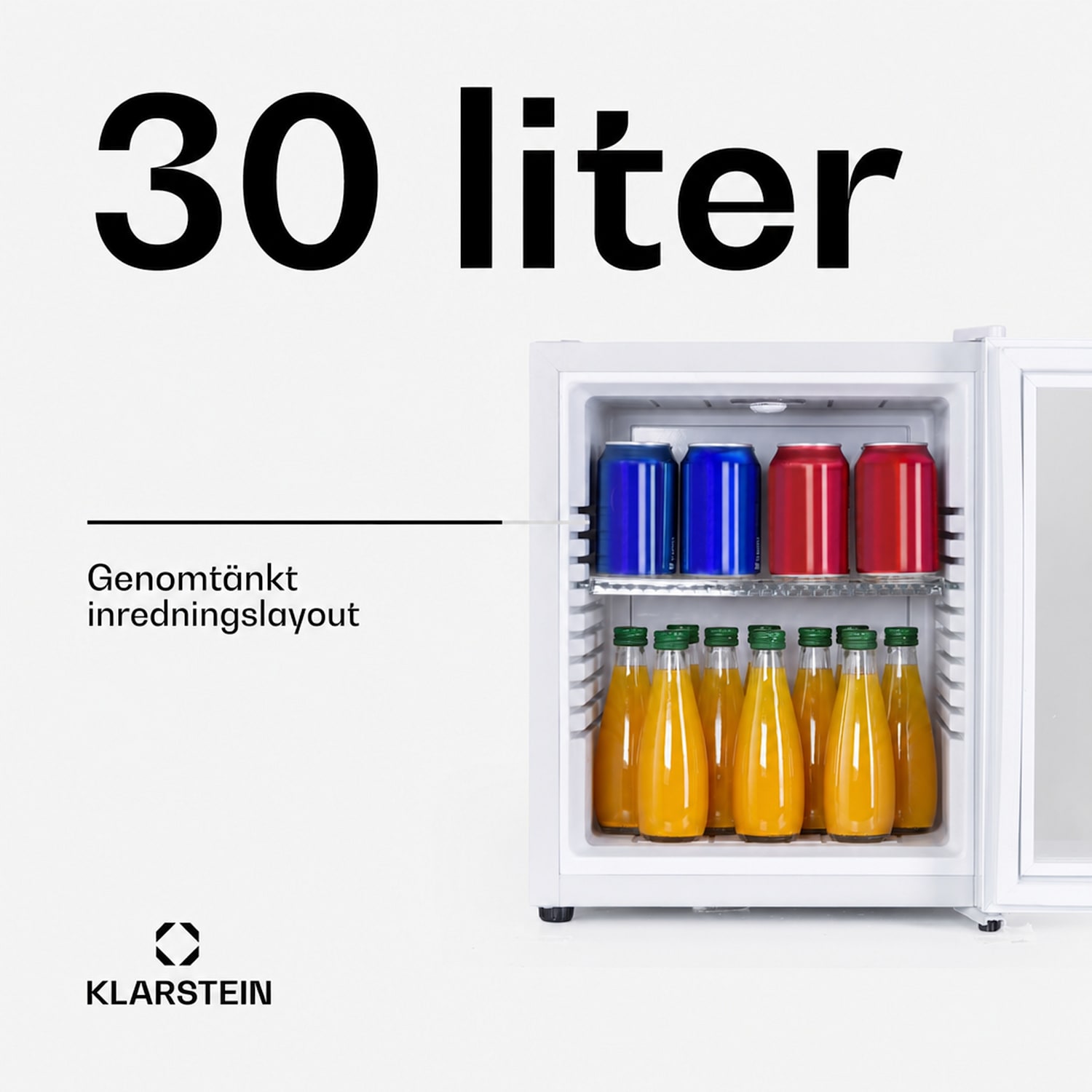 Brooklyn 32 Minikylskåp glasdörr LED hylla 