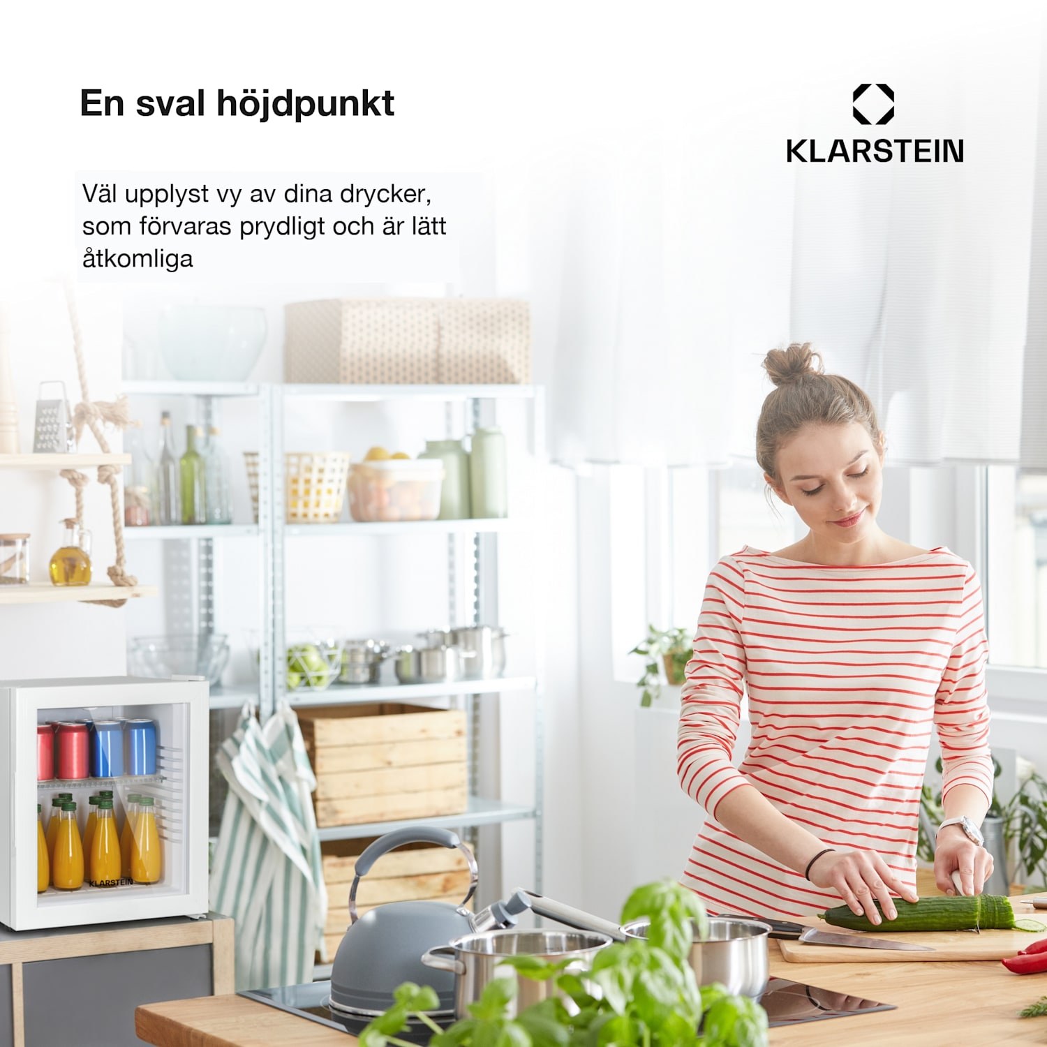 Brooklyn 32 Minikylskåp glasdörr LED hylla 