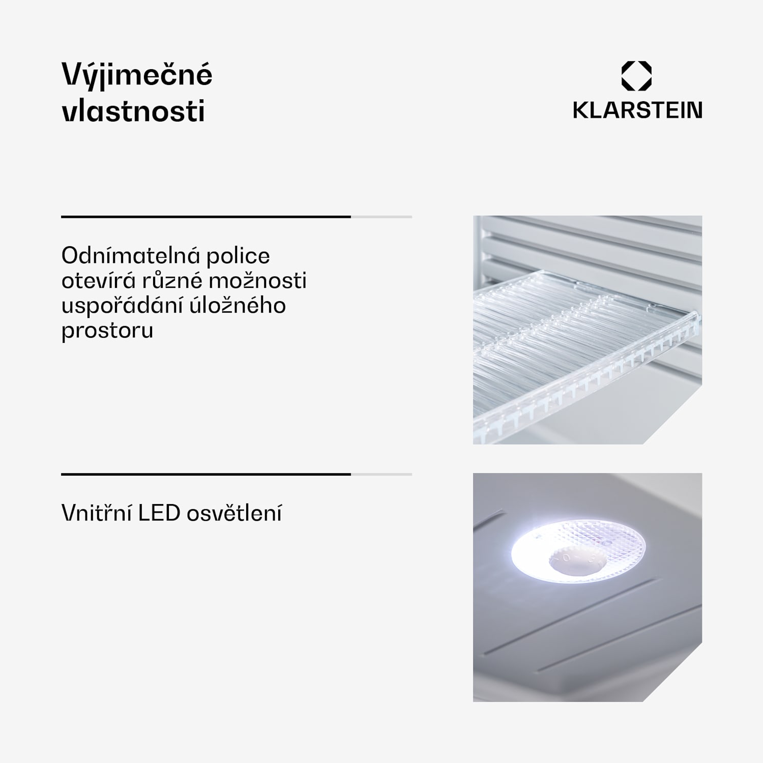 Brooklyn 32, mini lednice, energetická třída E, skleněné dveře, LED, police 30 litrů | Stříbrná | Bílá