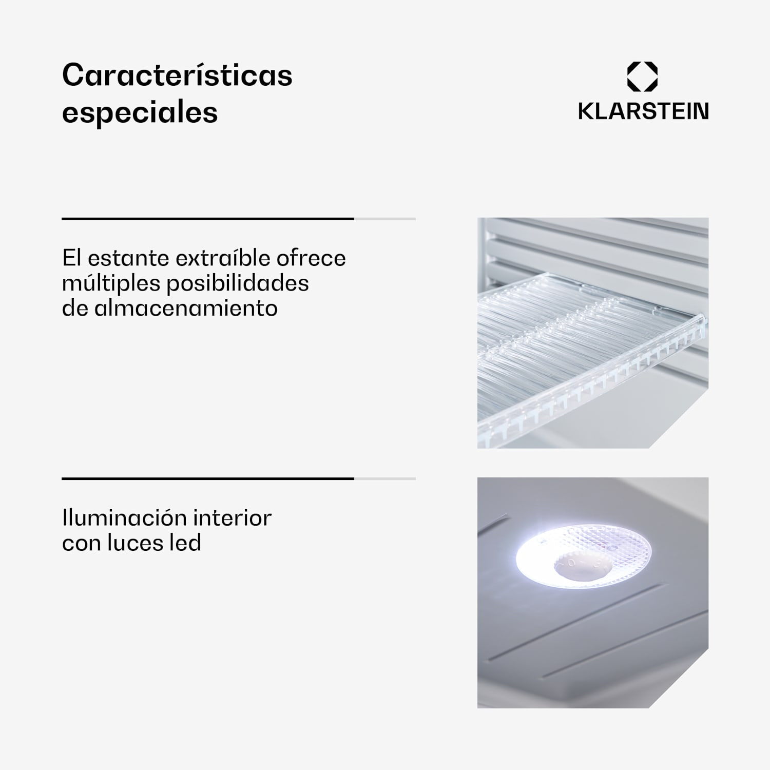 Mini frigorífico Brooklyn 32 puerta de cristal estante LED 30 L | Plata | Blanco