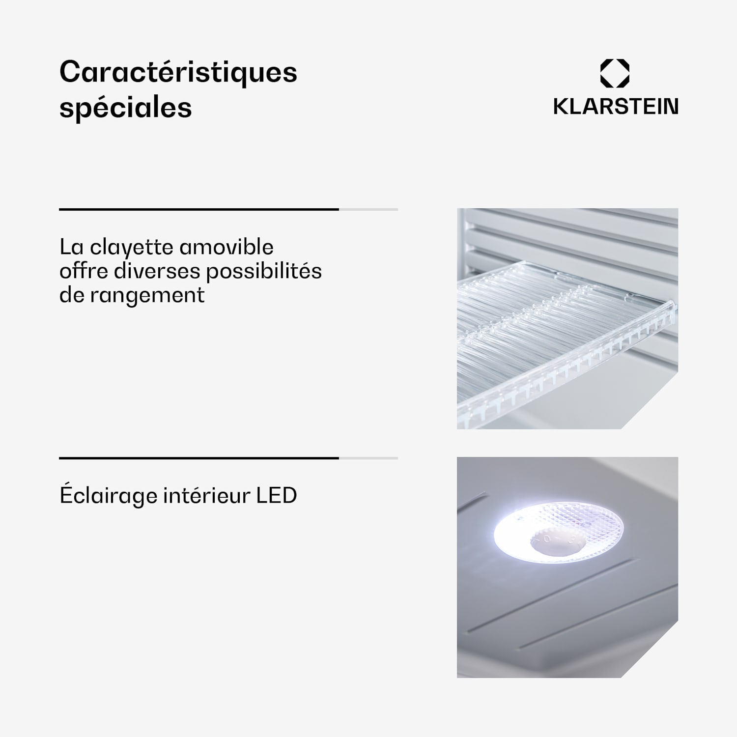 Brooklyn 32 mini-koelkast glazen deur led verlichting 30 ltr | Zilver | Wit