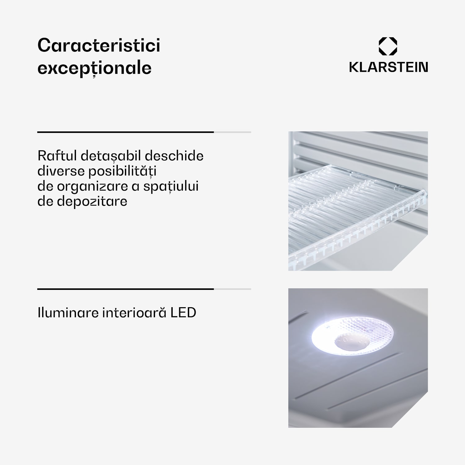 Brooklyn 32, mini-frigider, cu uși din sticla, iluminare LED, rafturi 30 litri | Argintiu | Alb